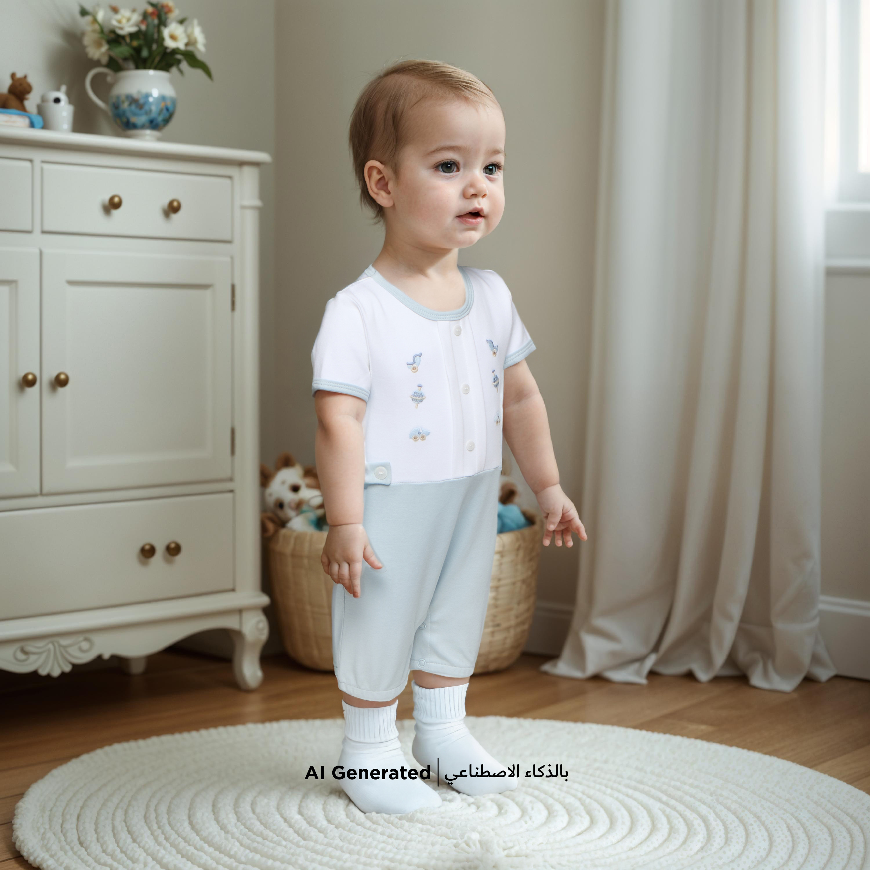 Juniors Embroidered Romper with Short Sleeves-baby-boys-clothing-rompers-image-6