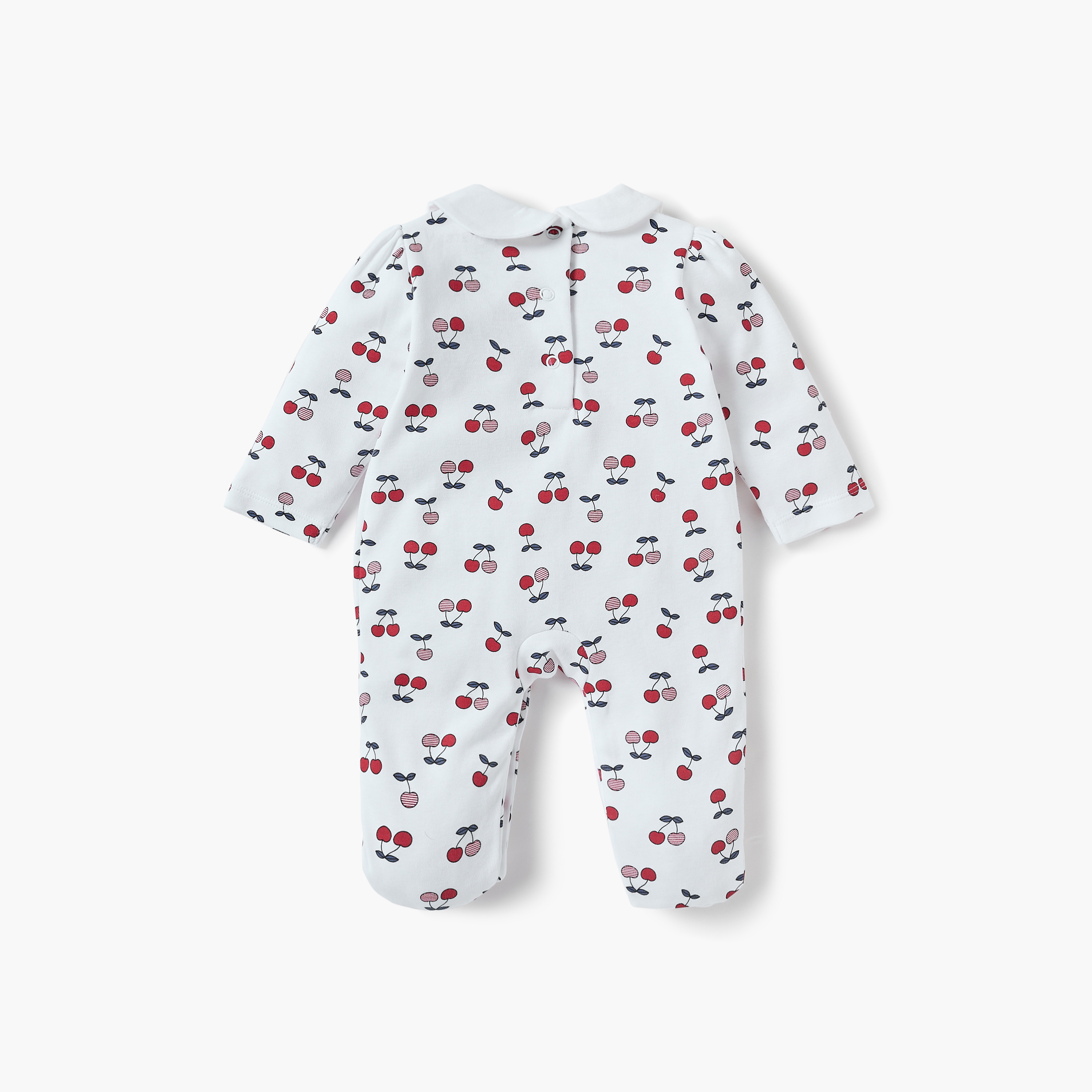 Juniors All-Over Cherry Print Sleepsuit with Peter Pan Collar-baby-girls-clothing-nightwear-sleepsuits-image-2