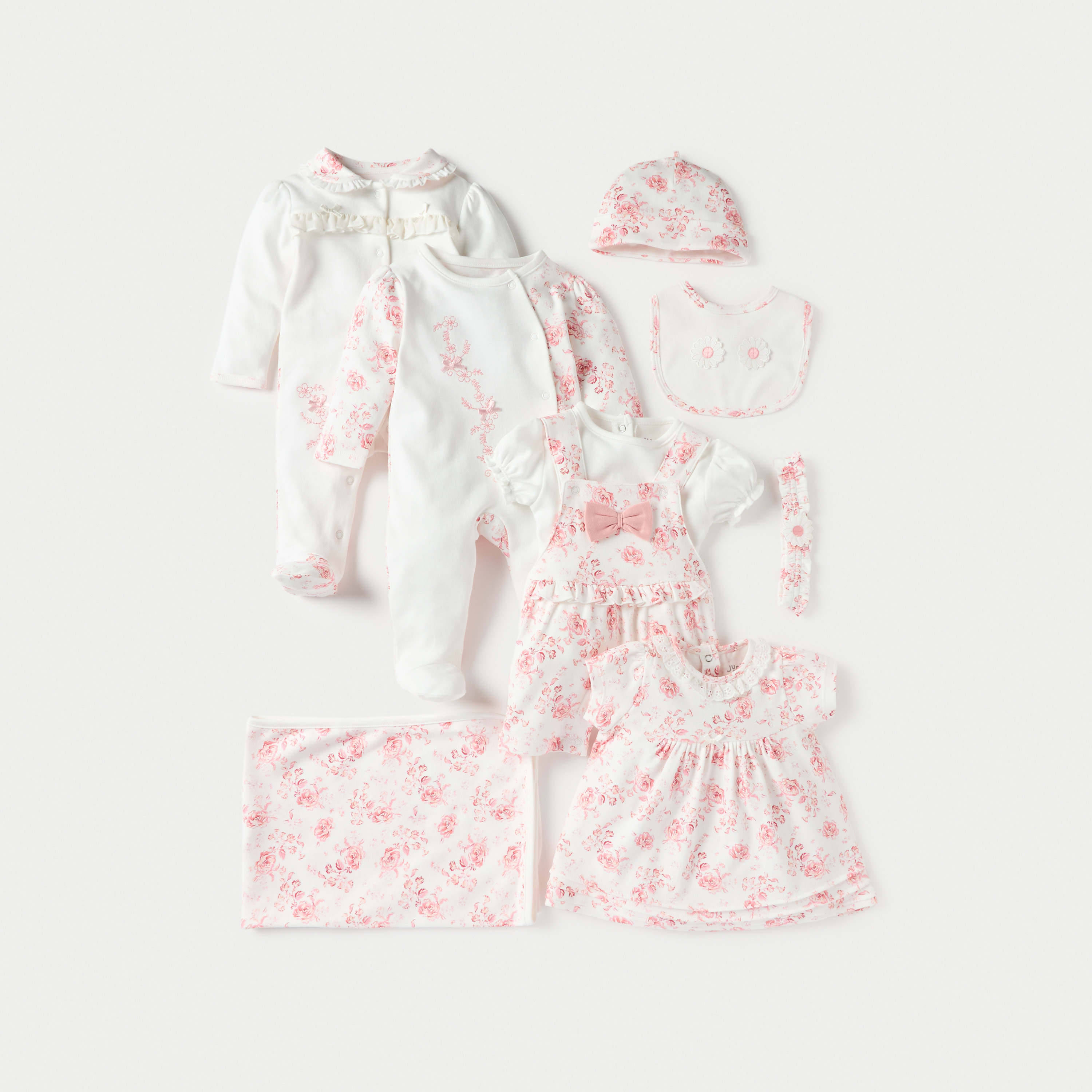 Juniors Floral Print Bib with Button Closure-baby-feeding-bibs-image-5