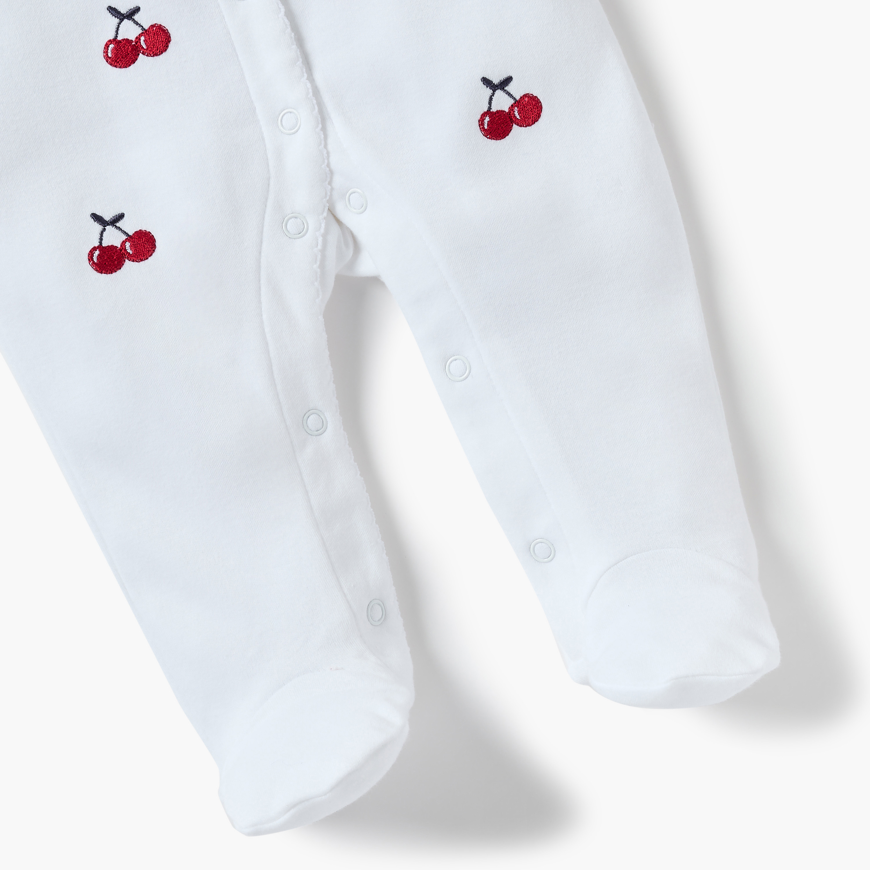Juniors Cherry Embroidered Sleepsuit with Collar-baby-girls-clothing-nightwear-sleepsuits-image-4