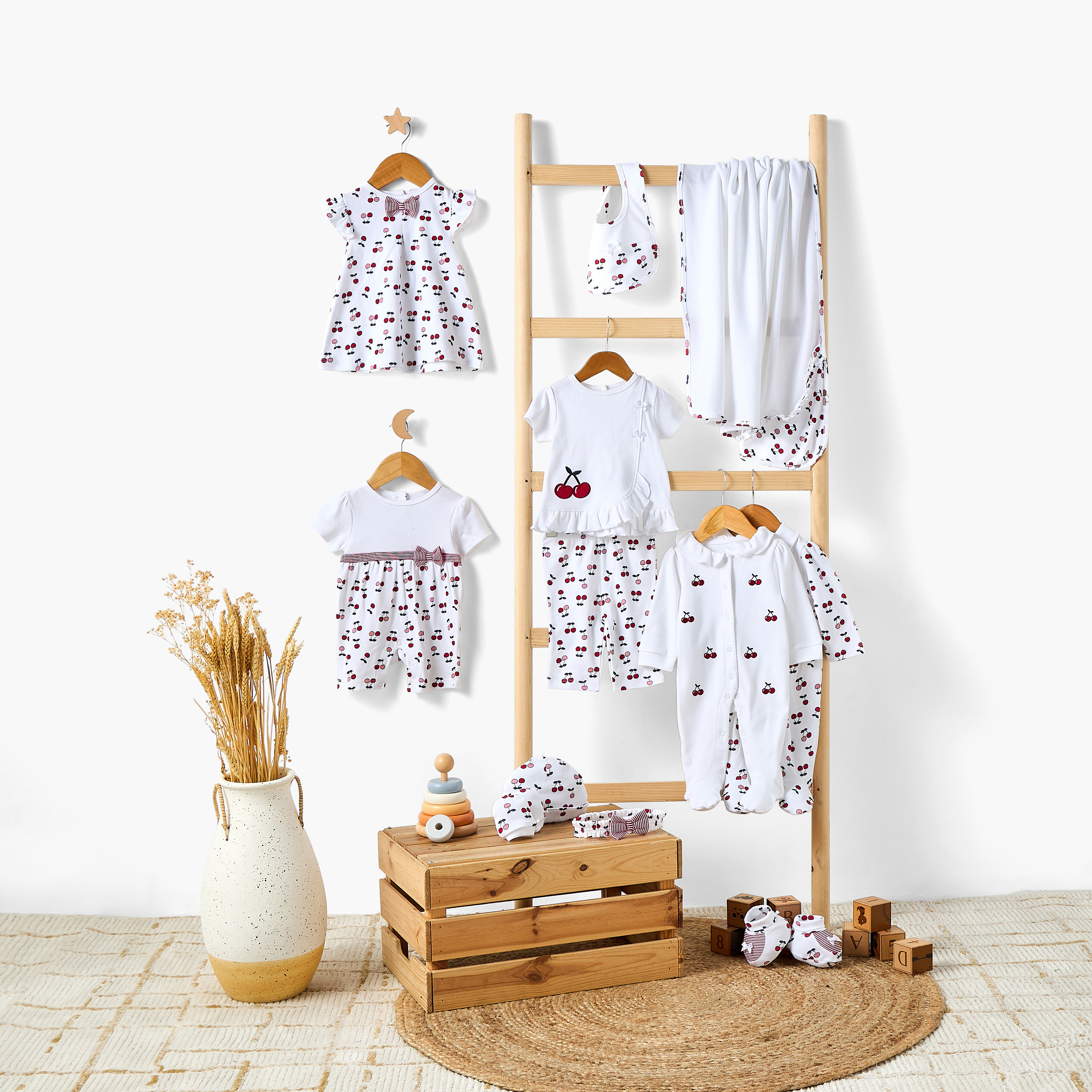 Juniors Cherry Embroidered Sleepsuit with Collar-baby-girls-clothing-nightwear-sleepsuits-image-5