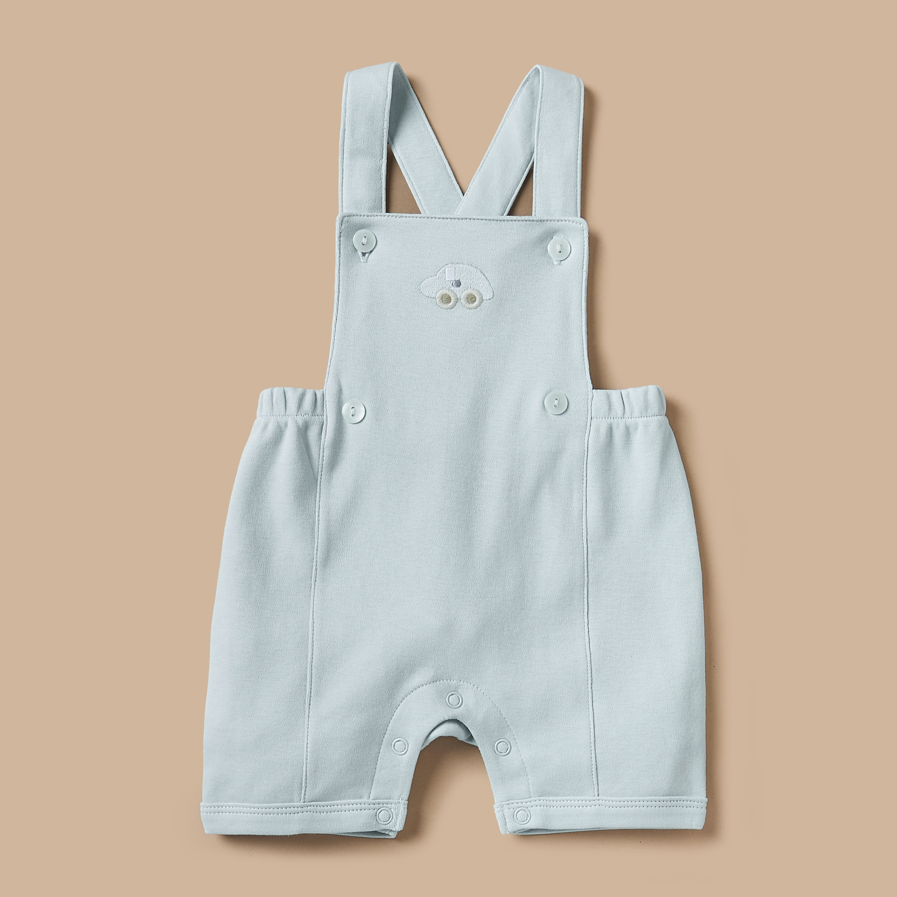 Juniors Car Embroidered Cotton Dungaree and T-shirt Set-baby-boys-clothing-rompers-image-2