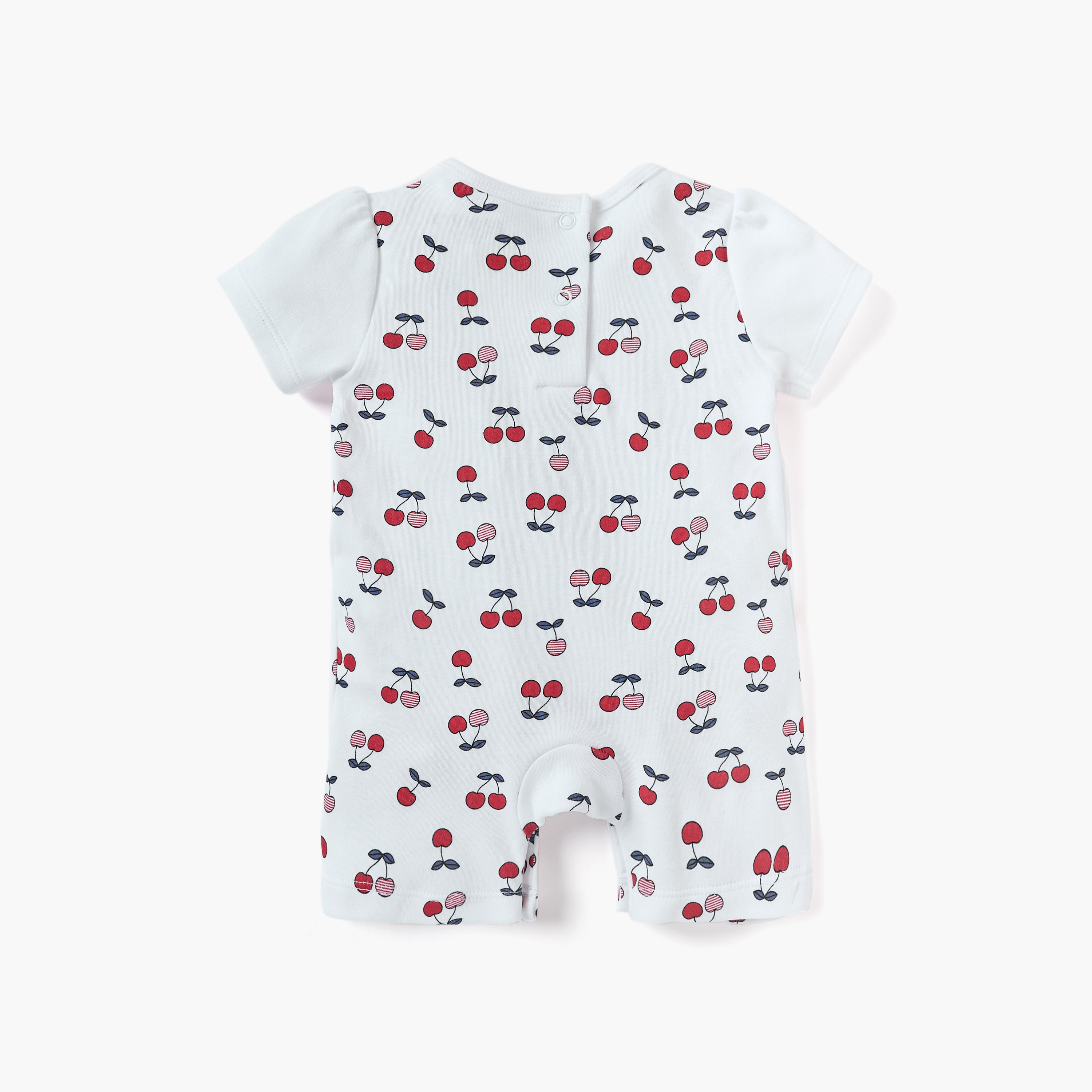 أفرول بطبعات كرز وتفاصيل فيونكة وأكمام قصيرة من جونيورز-baby-girls-clothing-rompers-image-2