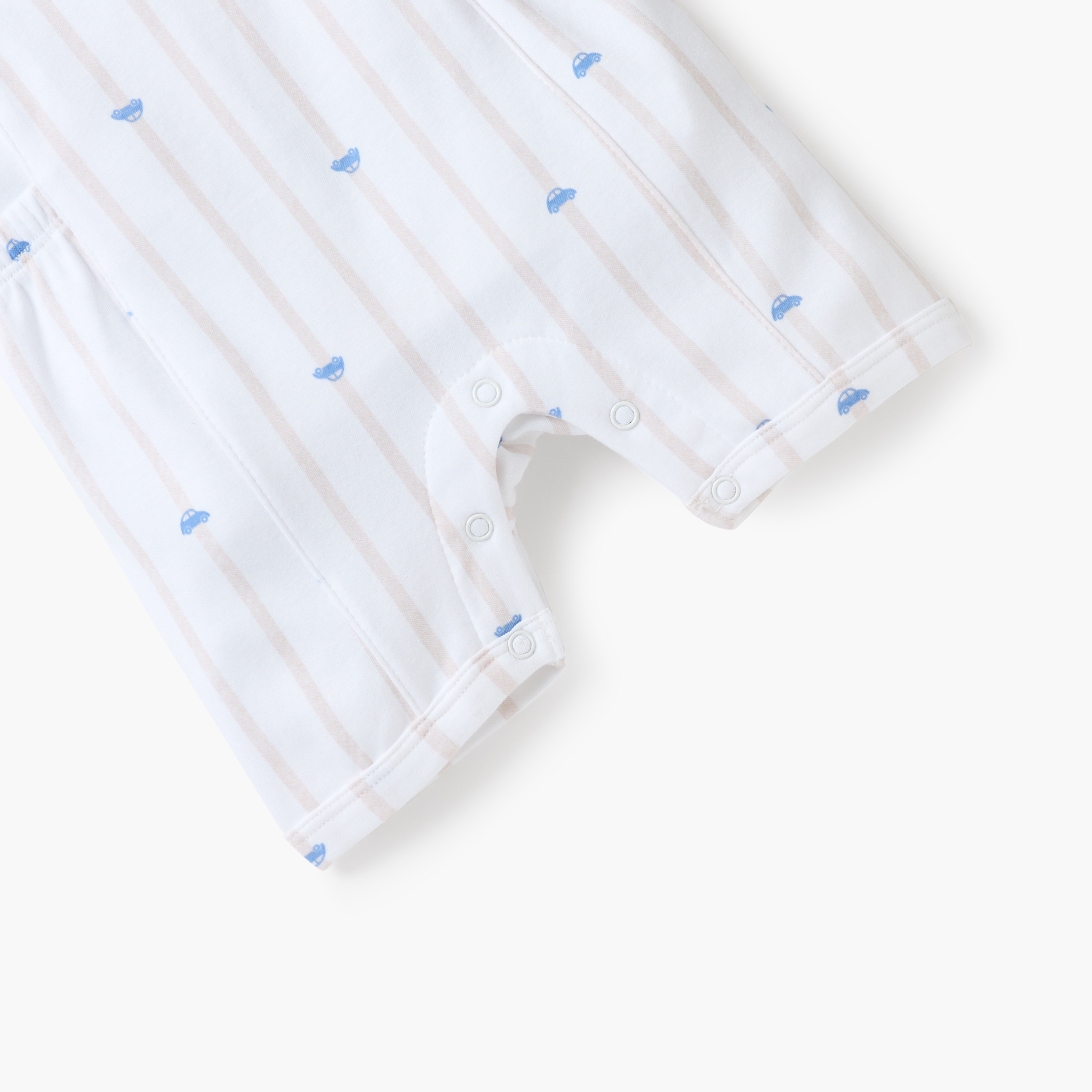 طقم دنغري بطبعات سيارة وتيشيرت سادة من جونيورز-baby-boys-clothing-rompers-image-2