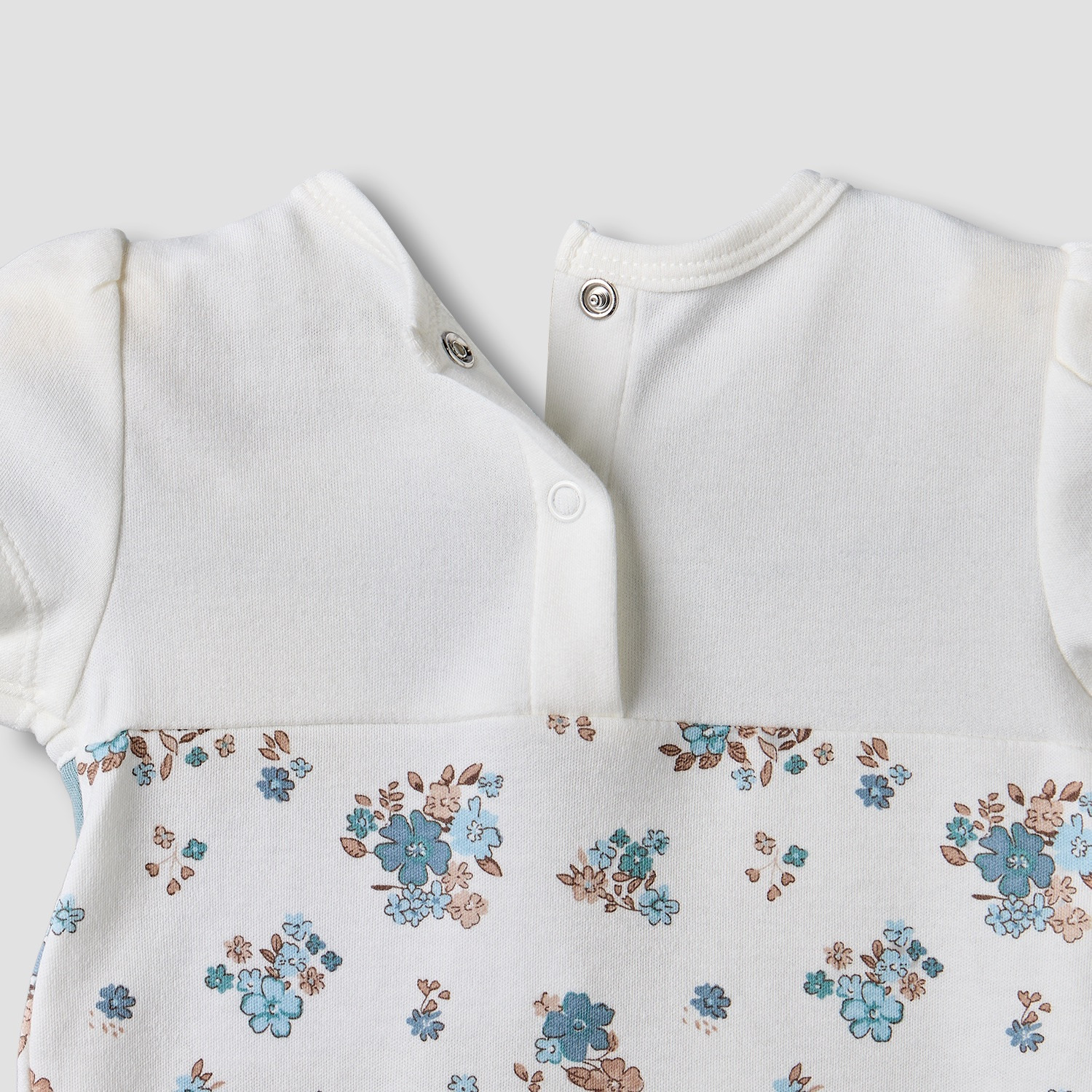 Juniors Crew Neck Short Sleeves Romper with Floral Print-baby-girls-clothing-rompers-image-4
