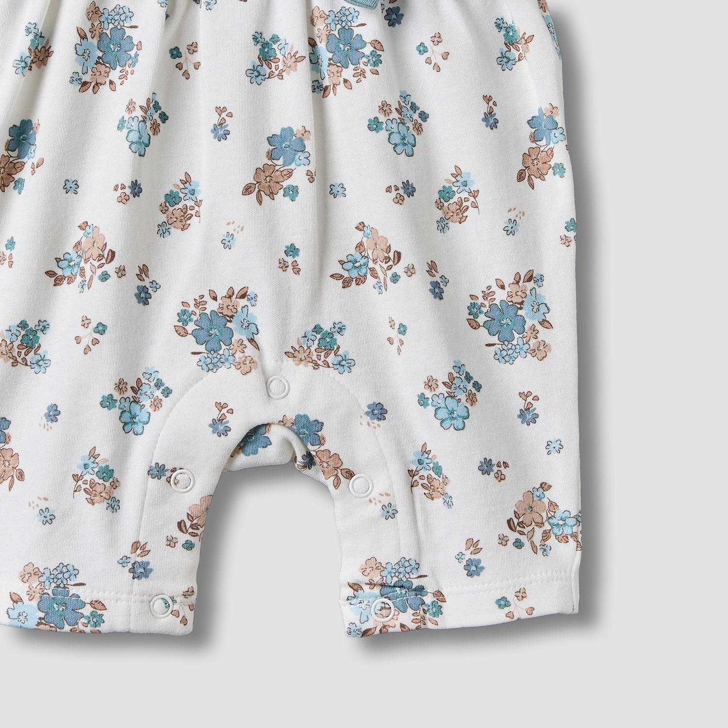 Juniors Crew Neck Short Sleeves Romper with Floral Print-baby-girls-clothing-rompers-image-5