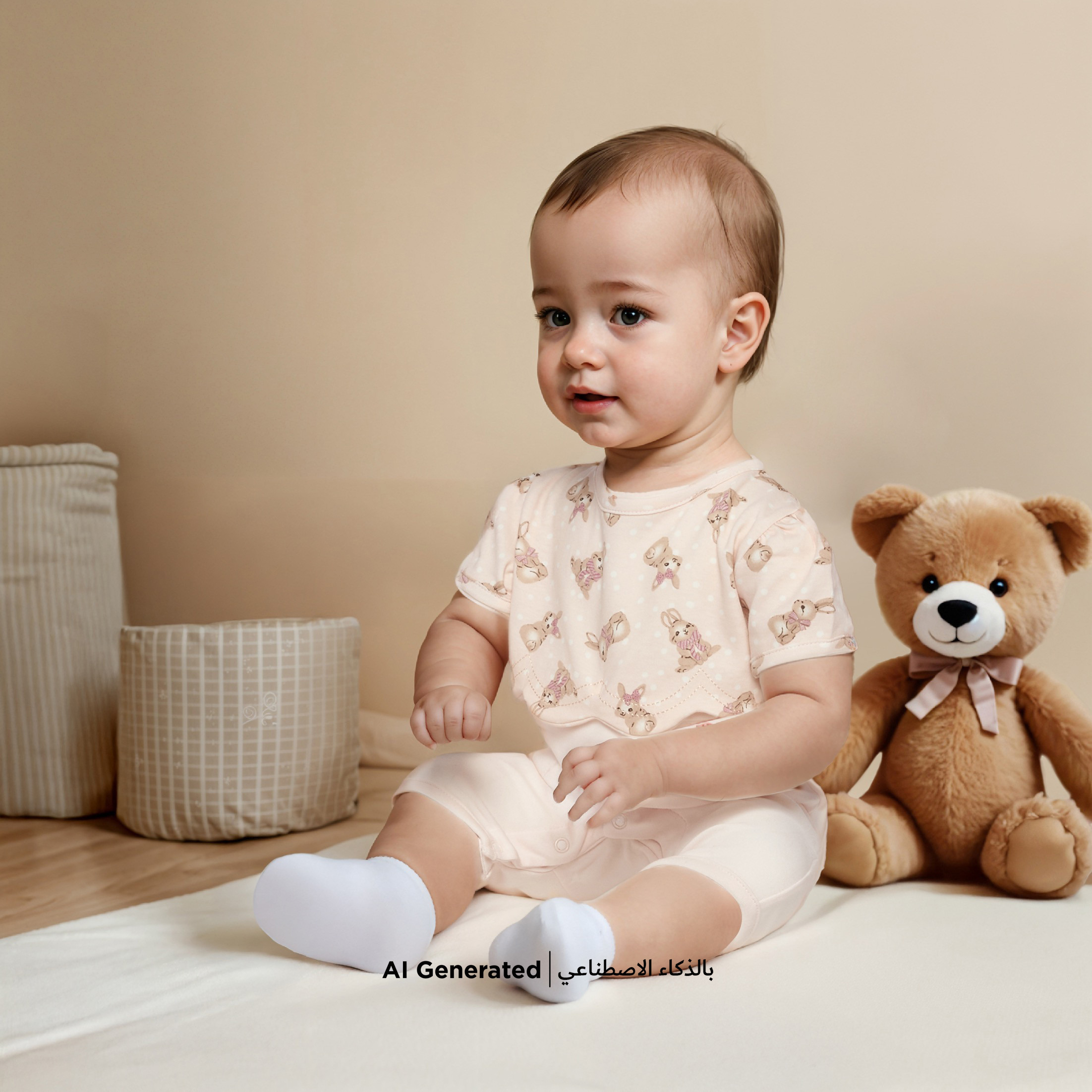 أفرول بأزرار إغلاق وطبعات أرنب من جونيورز-baby-girls-clothing-rompers-image-6