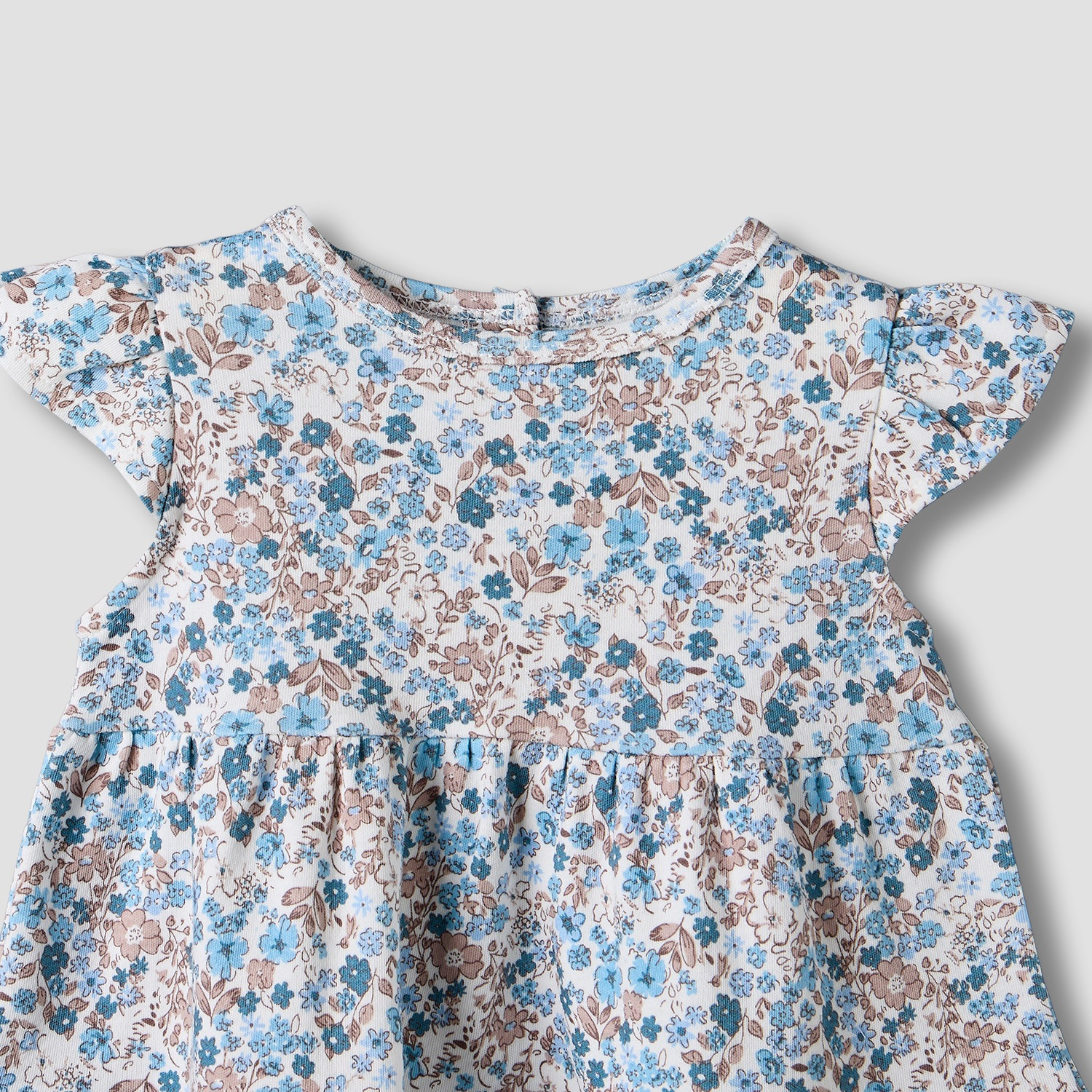 Juniors Round Neck Short Sleeves Knee Length Dress with Floral Print-baby-girls-clothing-dressesandjumpsuits-image-3