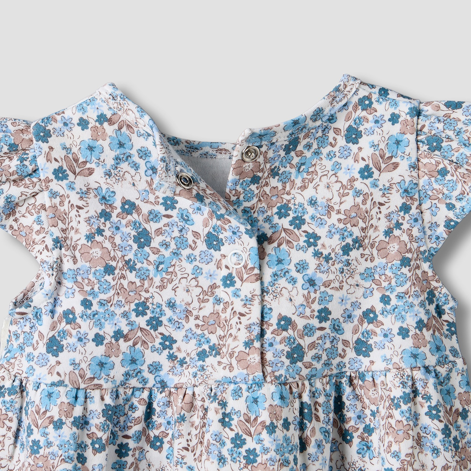 Juniors Round Neck Short Sleeves Knee Length Dress with Floral Print-baby-girls-clothing-dressesandjumpsuits-image-4