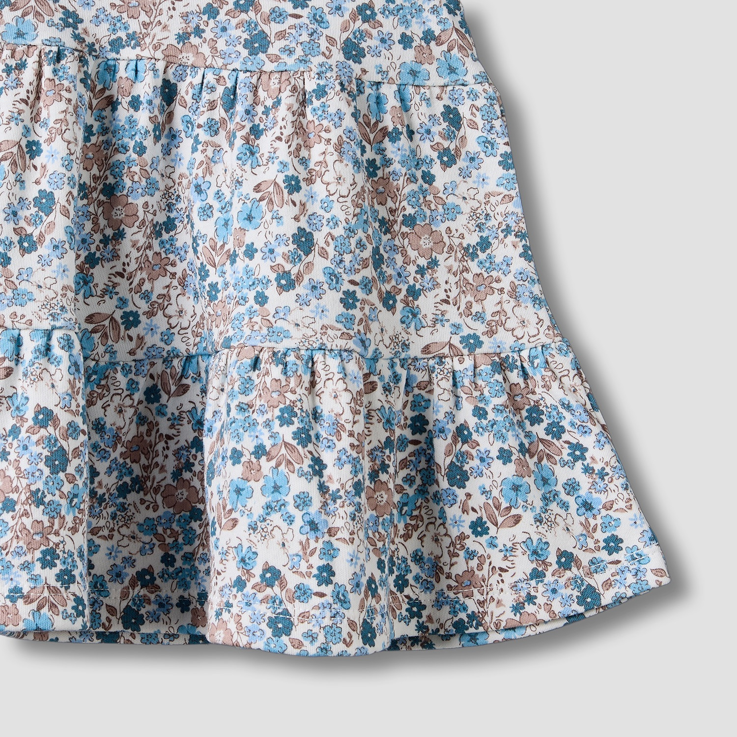 Juniors Round Neck Short Sleeves Knee Length Dress with Floral Print-baby-girls-clothing-dressesandjumpsuits-image-5