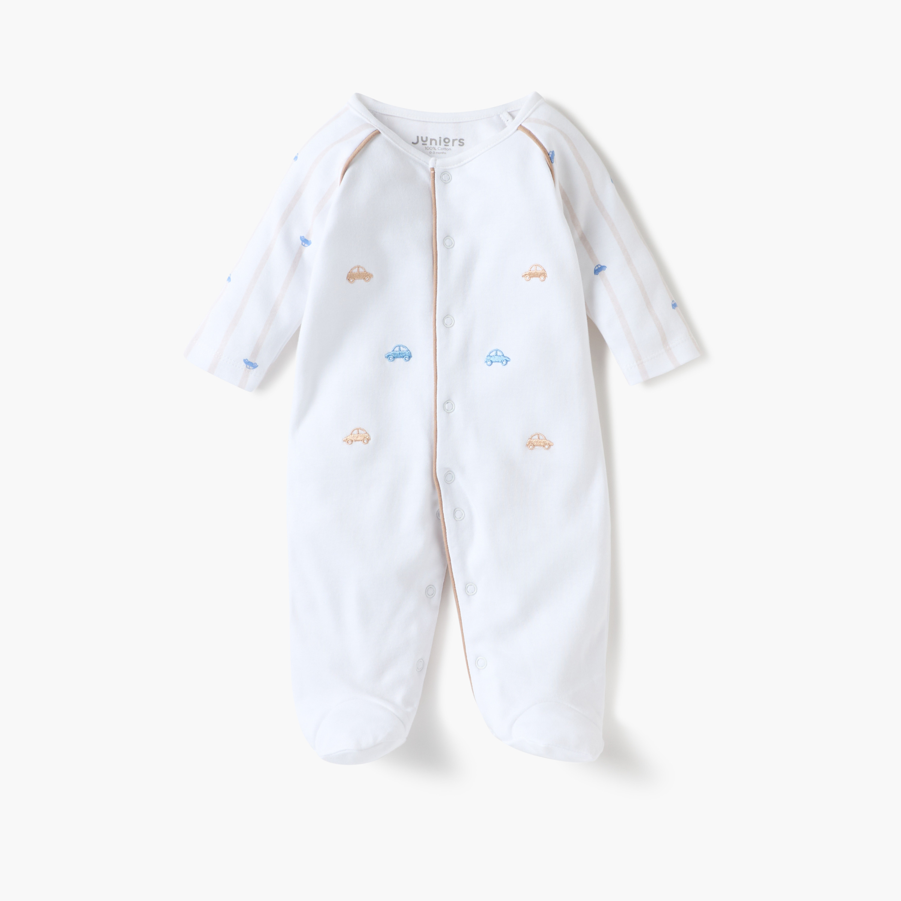 Juniors Printed Closed Foot Sleepsuit with Long Sleeves - Set of 2-baby-boys-clothing-nightwear-sleepsuits-image-1