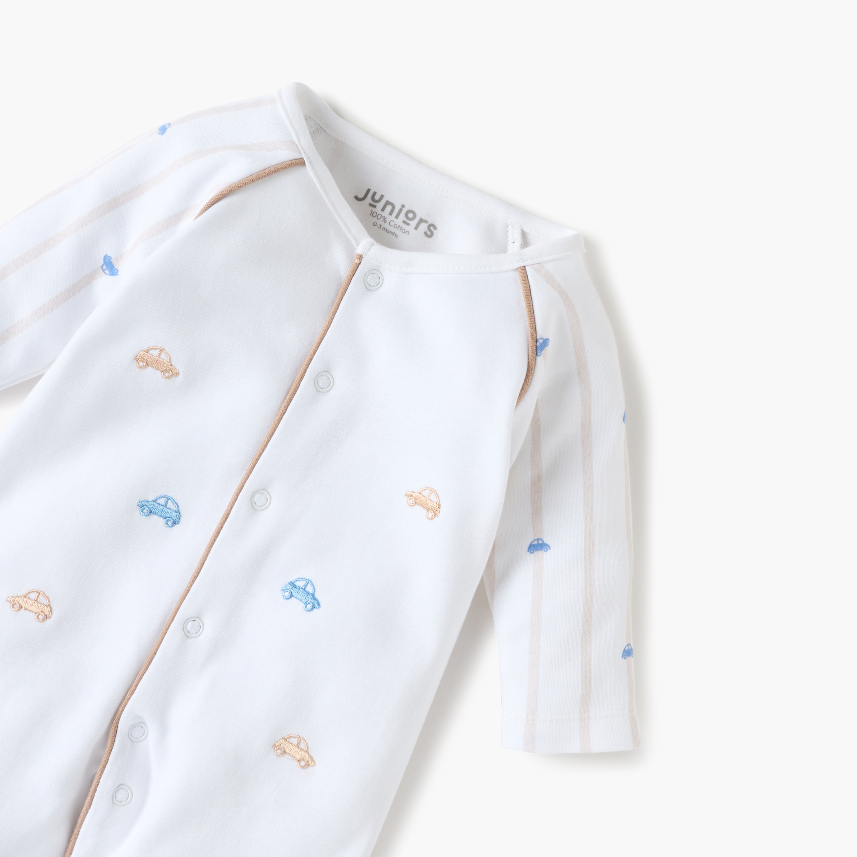 Juniors Printed Closed Foot Sleepsuit with Long Sleeves - Set of 2-baby-boys-clothing-nightwear-sleepsuits-image-3