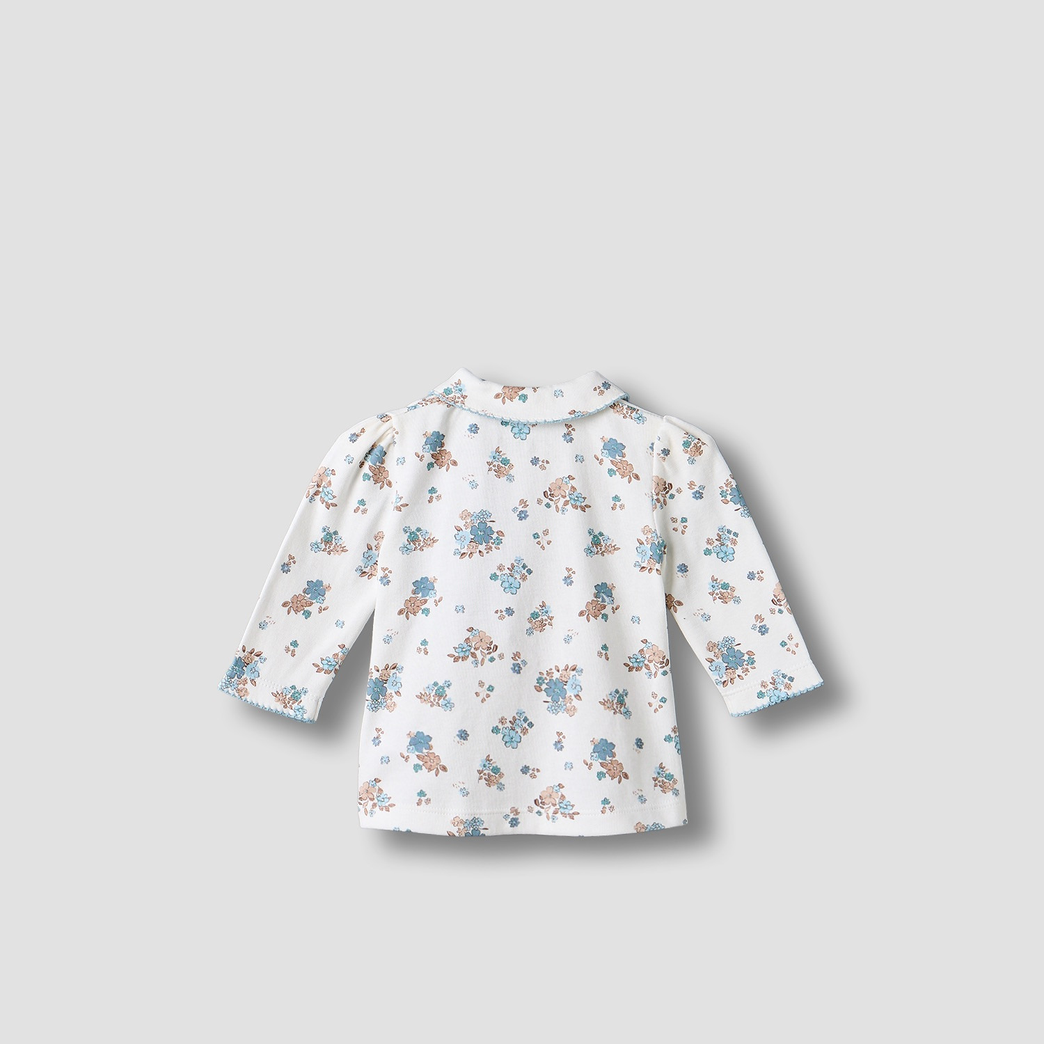Juniors Cotton Collared Long Sleeves Pyjama Set with Floral Print-baby-girls-clothing-nightwear-pyjamasets-image-4