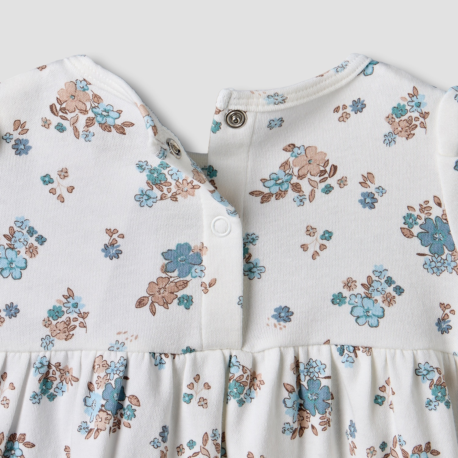 Juniors Round Neck Short Sleeves Knee Length Dress with Floral Print-baby-girls-clothing-dressesandjumpsuits-image-4