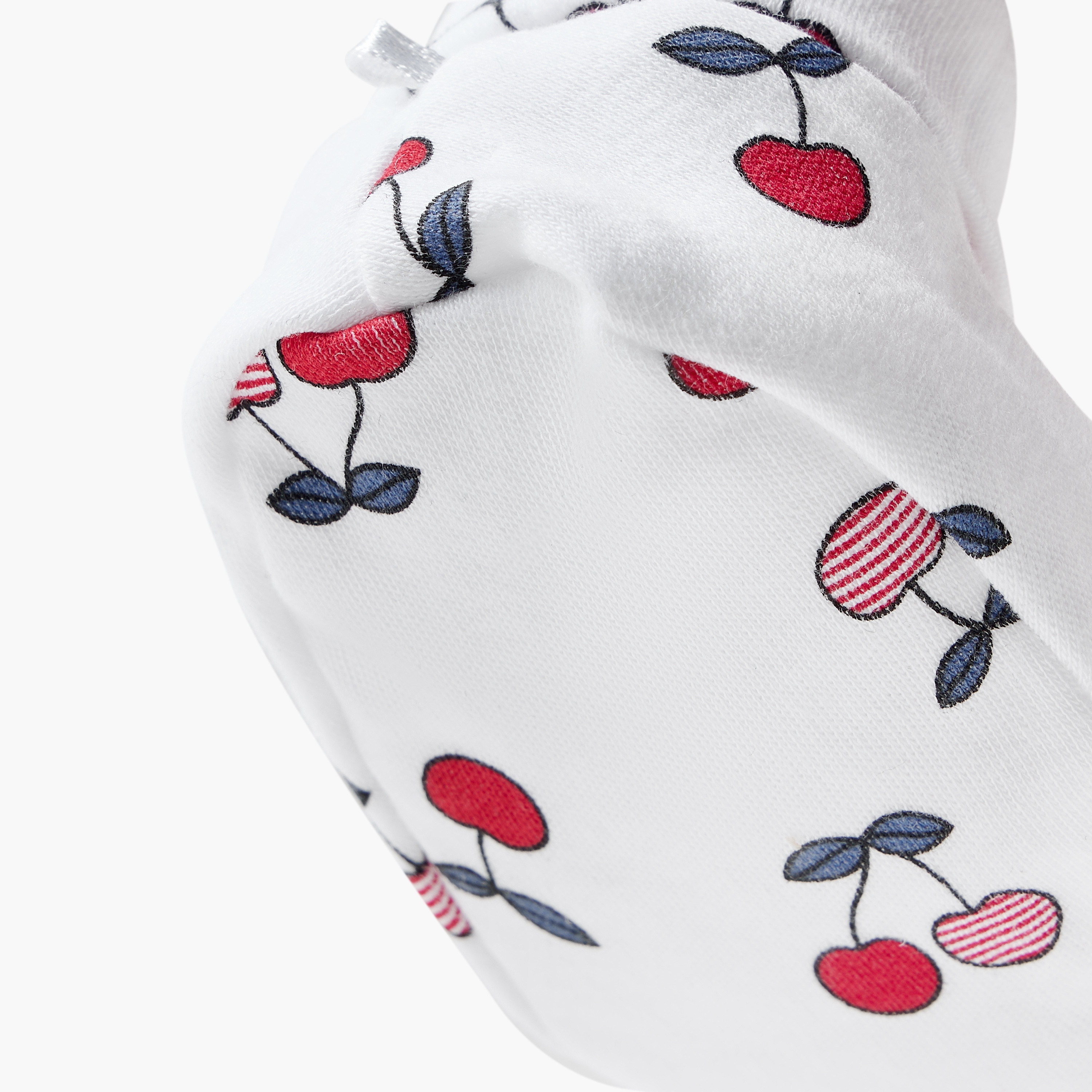 Juniors Cherry Print Booties with Bow Detail-baby-girls-shoes-booties-image-5