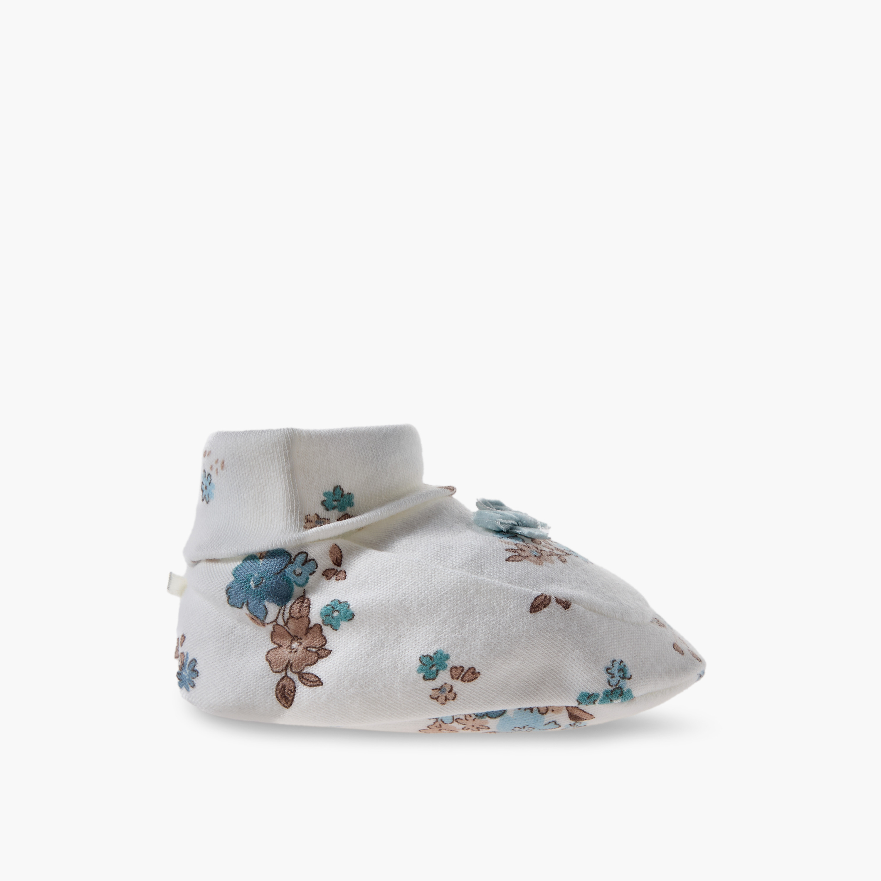 Juniors Booties with Floral Print-baby-girls-shoes-booties-image-3