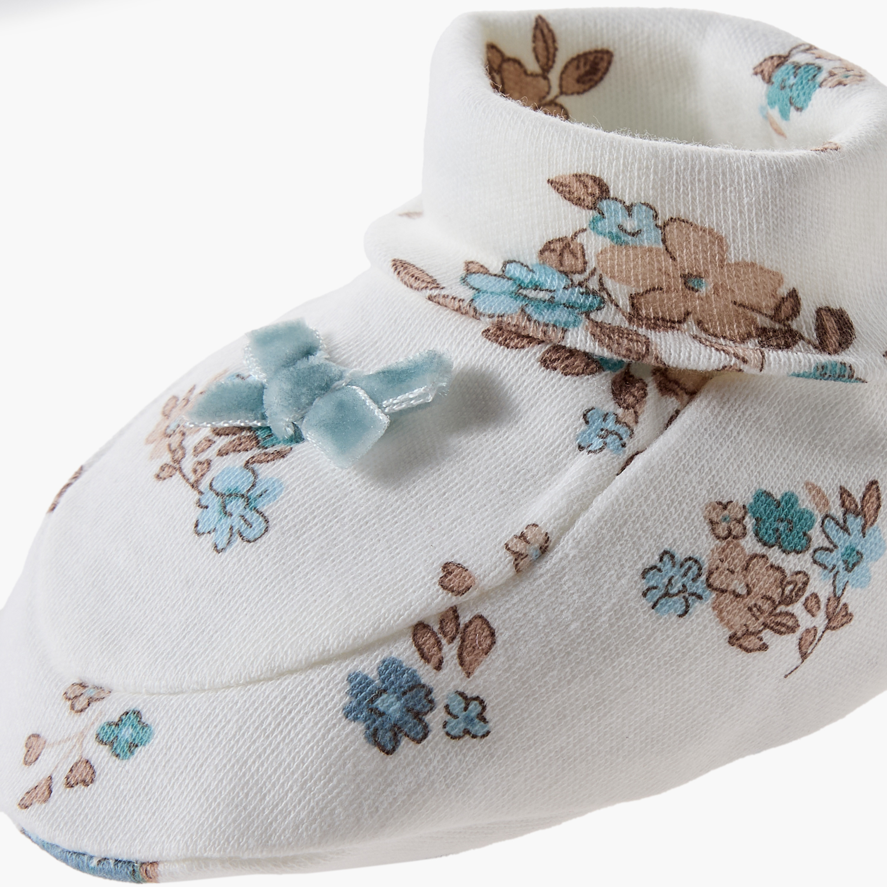 Juniors Booties with Floral Print-baby-girls-shoes-booties-image-4