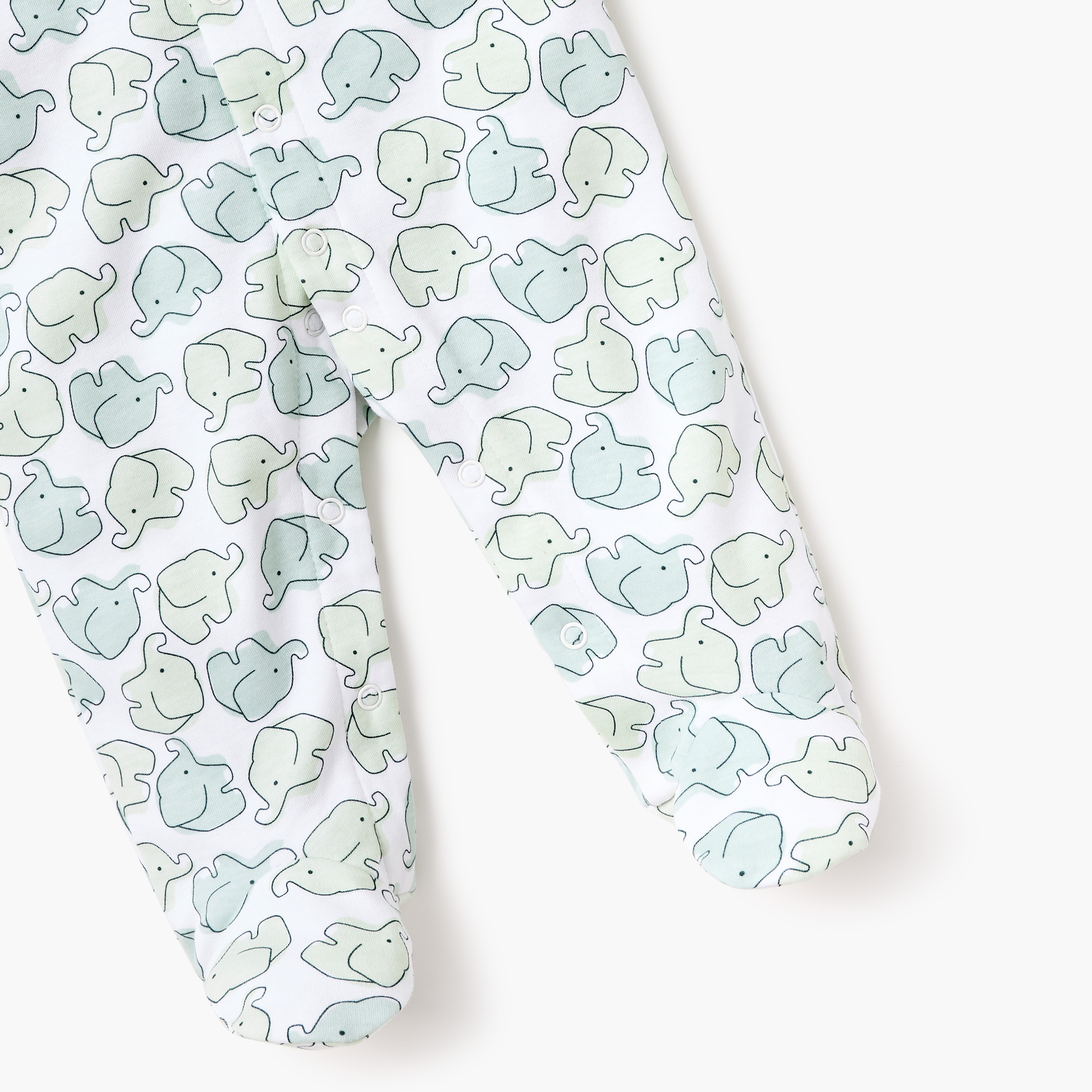 Juniors Elephant Print Closed Foot Sleepsuit with Long Sleeves and Snap Button Closure-baby-boys-clothing-nightwear-sleepsuits-image-4