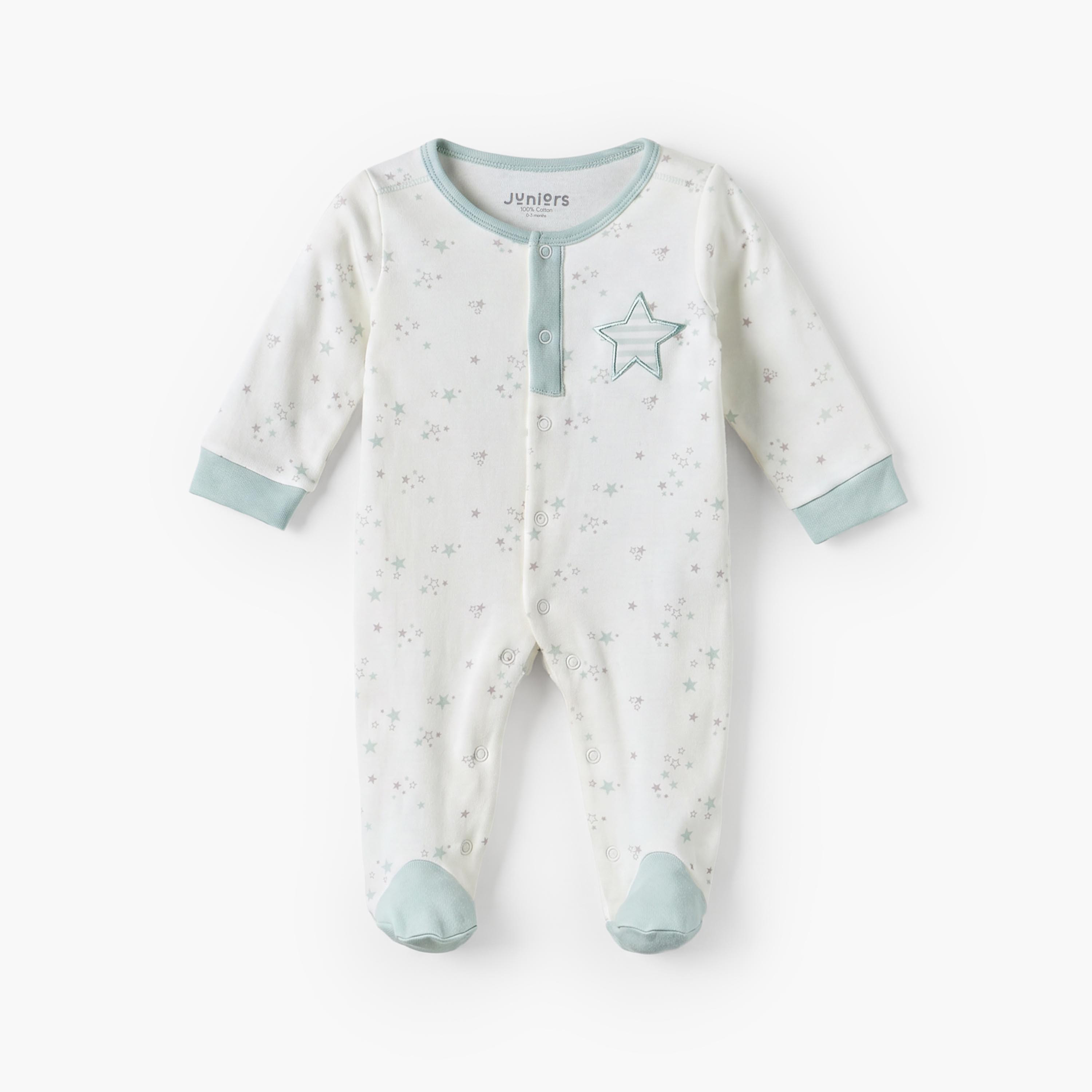 بدلة نوم قطن برقبة ضيقة وأكمام طويلة وطبعات من جونيورز-baby-girls-clothing-nightwear-sleepsuits-image-2