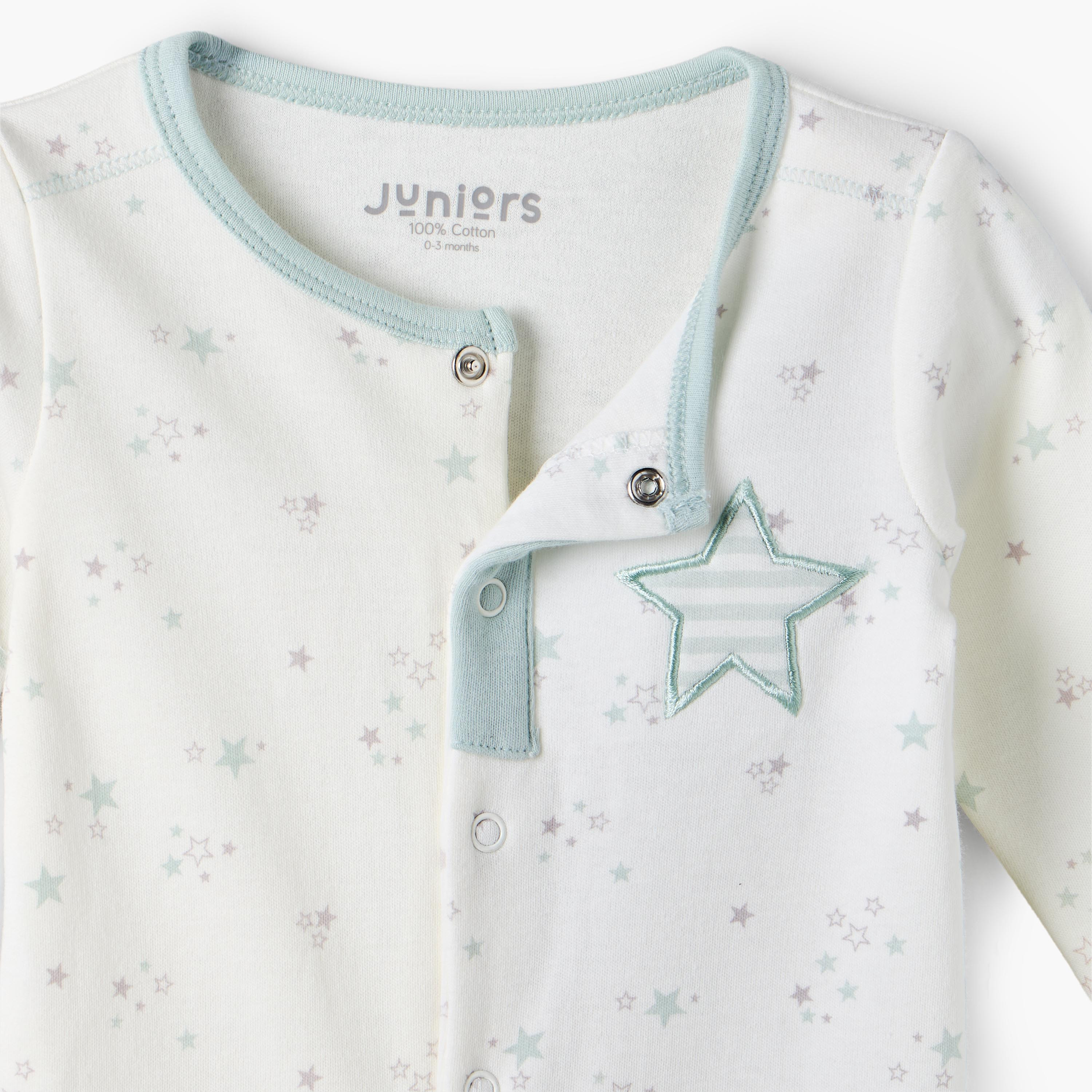 بدلة نوم قطن برقبة ضيقة وأكمام طويلة وطبعات من جونيورز-baby-girls-clothing-nightwear-sleepsuits-image-4