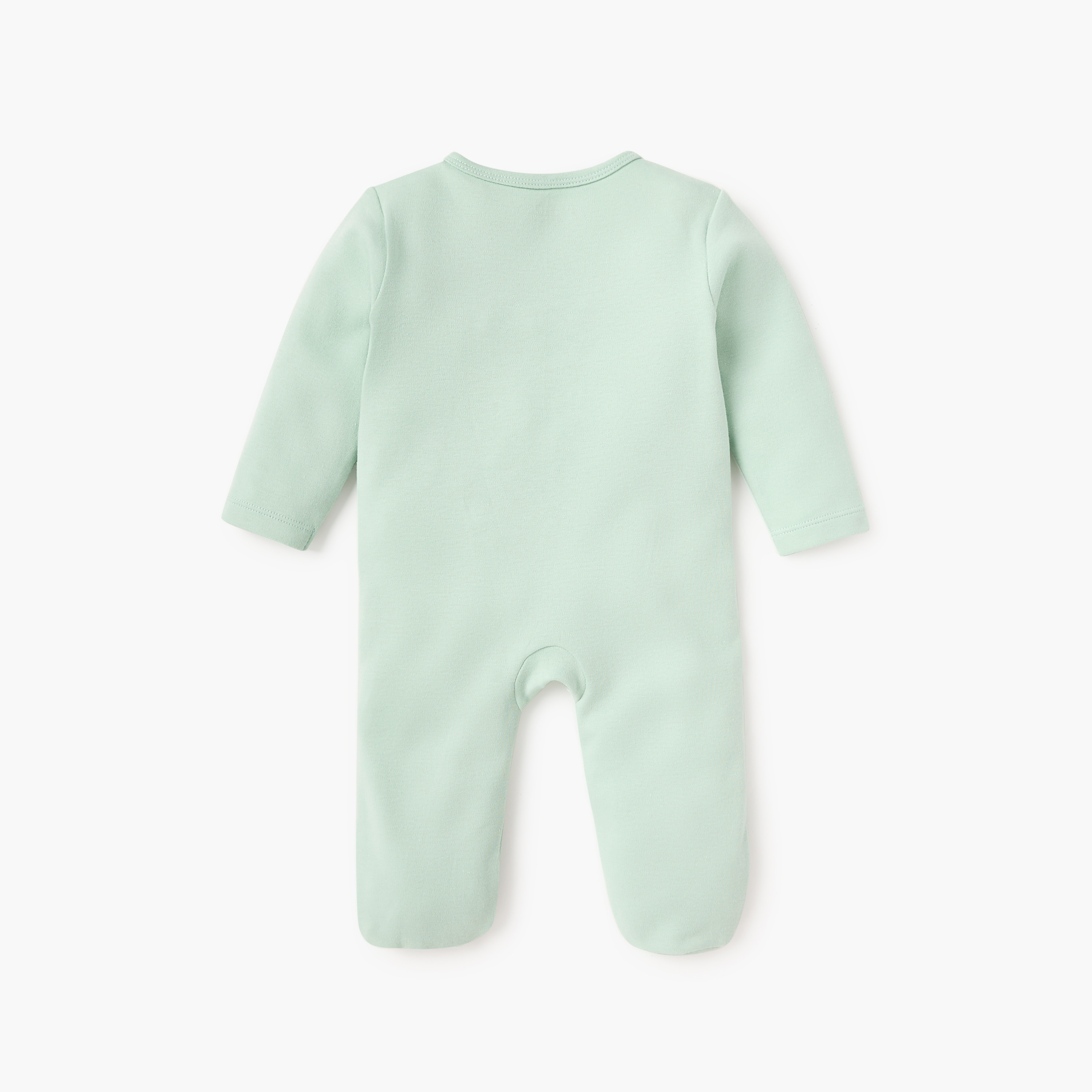 Juniors Elephant Embroidered Closed Feet Sleepsuit with Long Sleeves-baby-boys-clothing-nightwear-sleepsuits-image-2