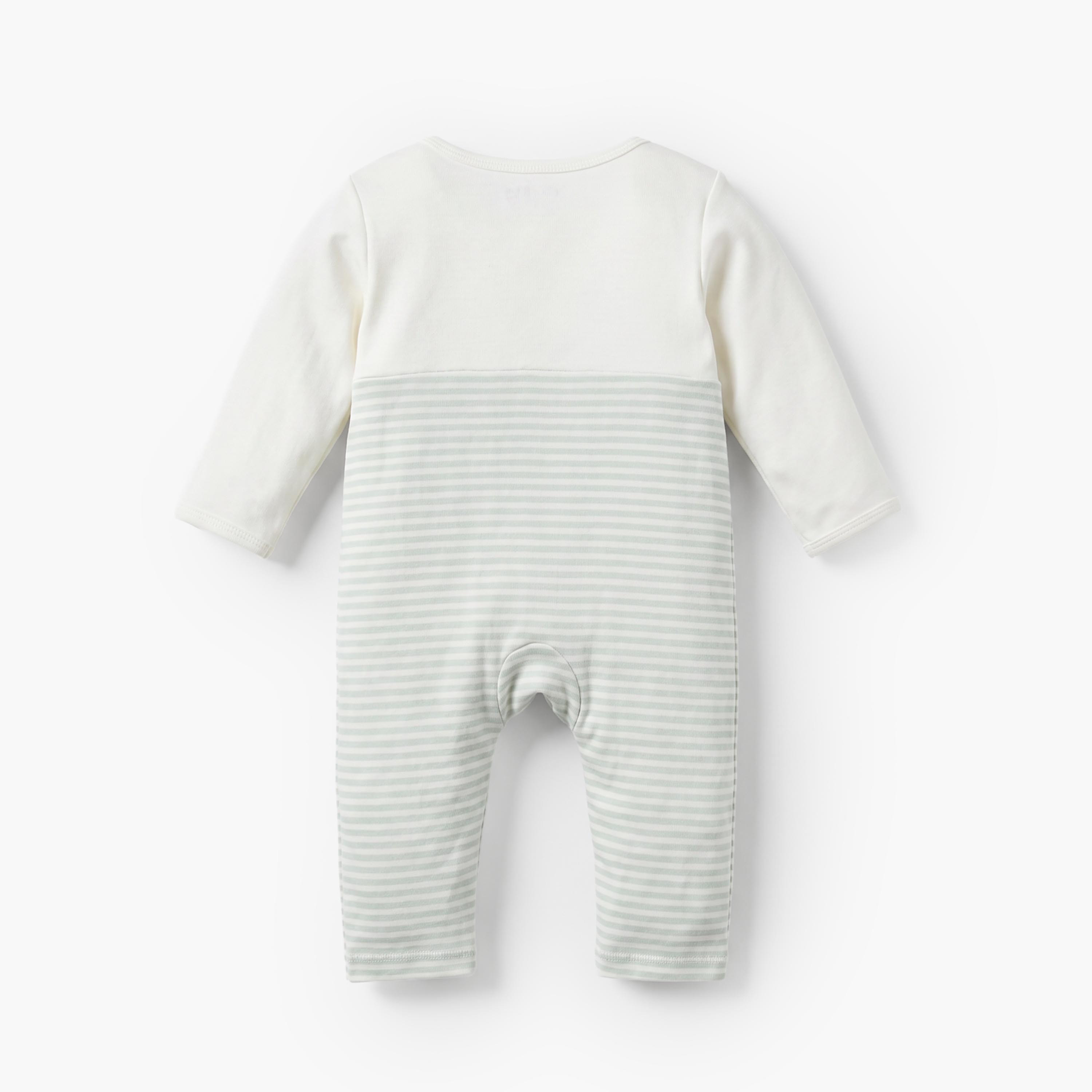 Juniors Cotton Crew Neck Long Sleeves Sleepsuit with Giraffe Print-baby-girls-clothing-nightwear-sleepsuits-image-3