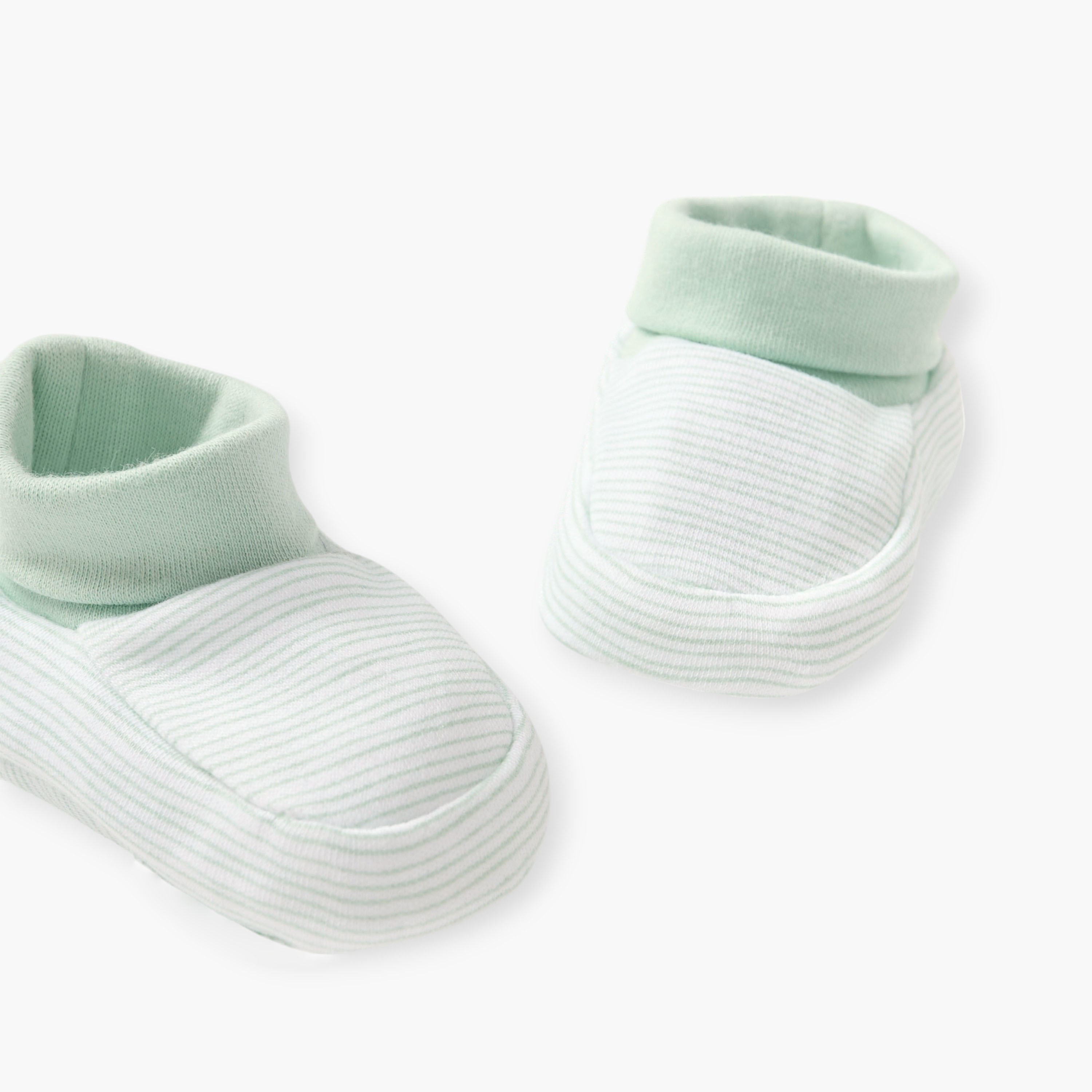 Juniors Striped Slip-On Booties-baby-boys-shoes-booties-image-4