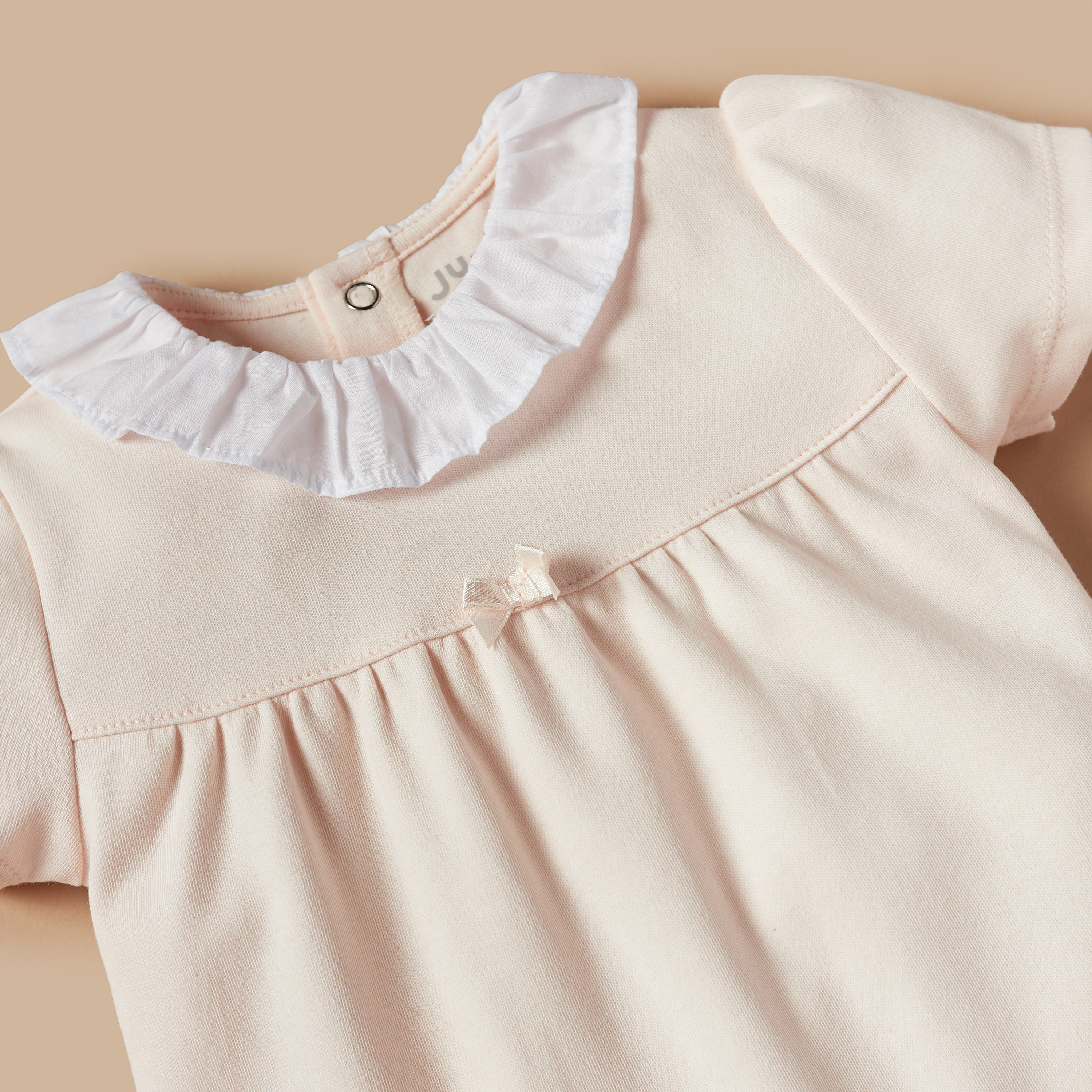Juniors Solid Romper with Ruffled Neck and Button Closure-baby-girls-clothing-rompers-image-3