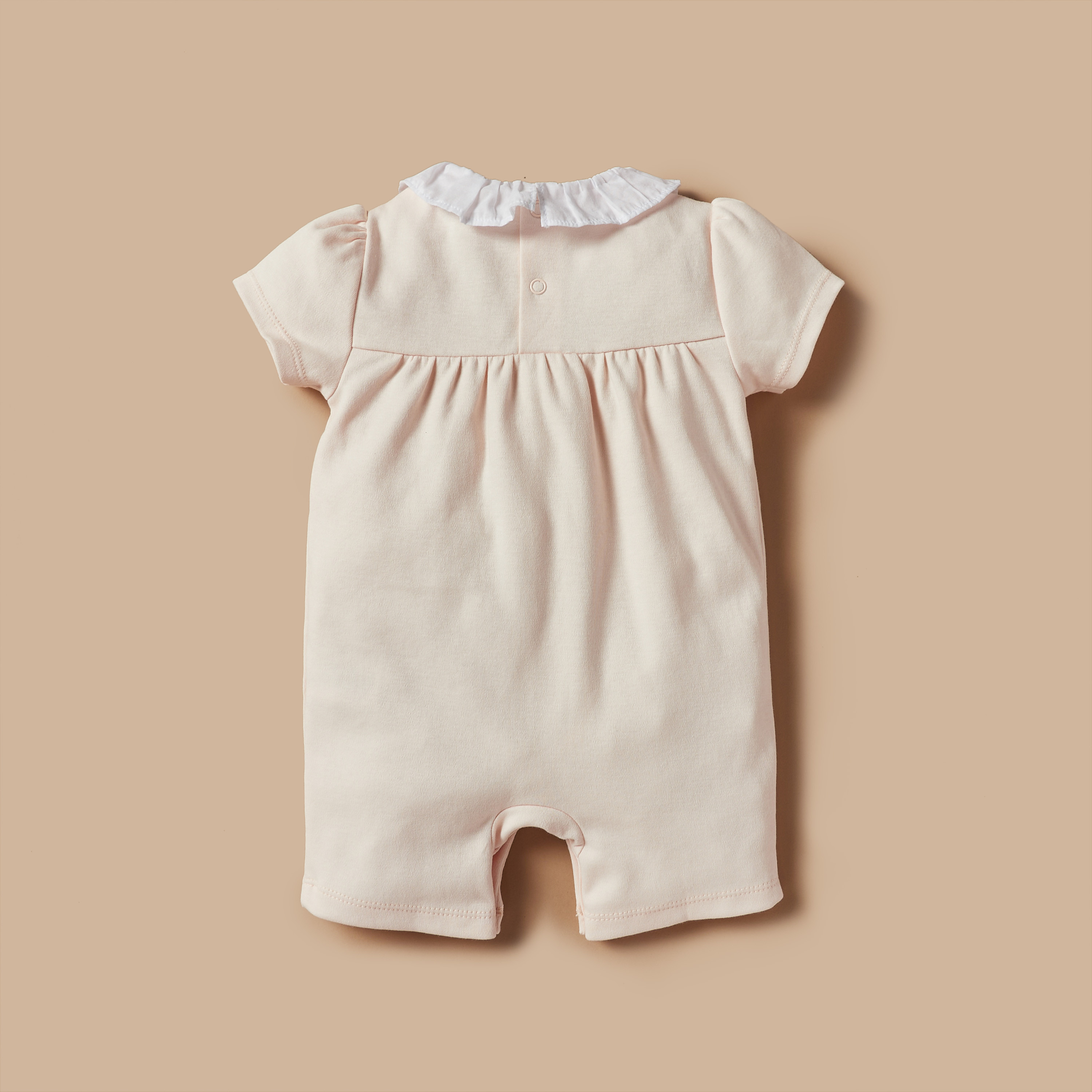 Juniors Solid Romper with Ruffled Neck and Button Closure-baby-girls-clothing-rompers-image-4