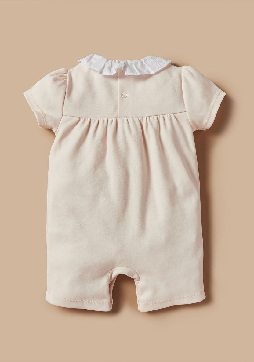 Juniors Solid Romper with Ruffled Neck and Button Closure-Rompers%2C Dungarees and Jumpsuits-image-3