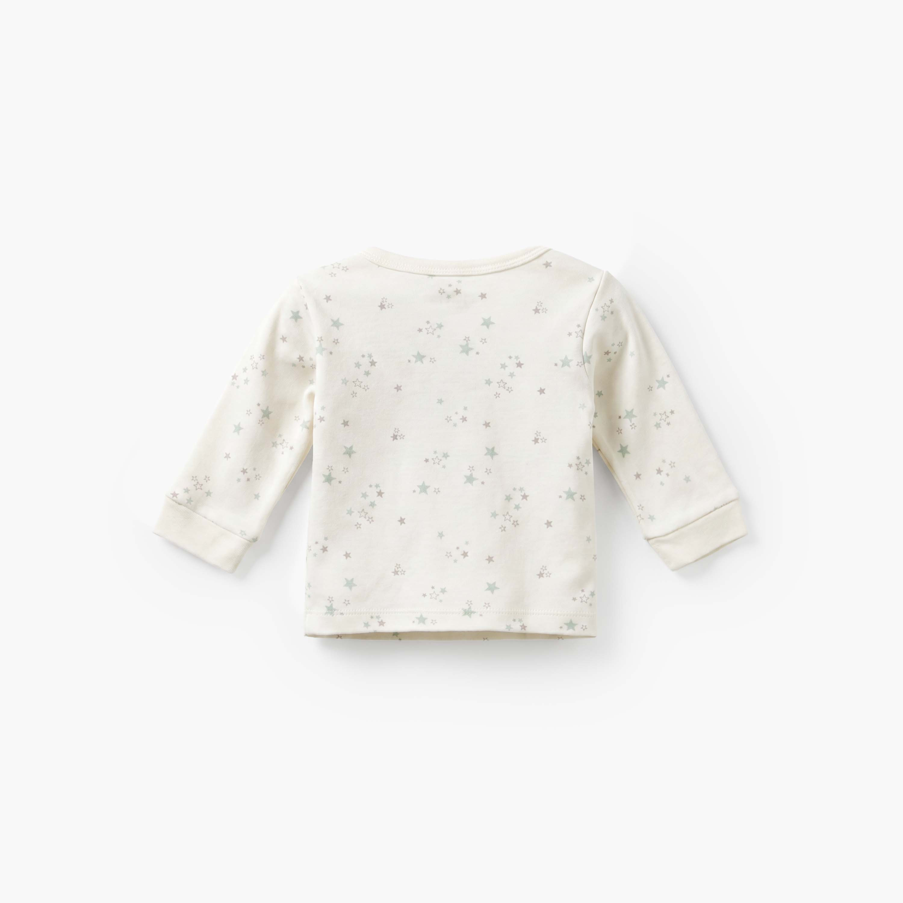 طقم بيجاما قطن بياقة حرف V وأكمام طويلة وطبعات نجوم من جونيورز-baby-girls-clothing-nightwear-pyjamasets-image-4