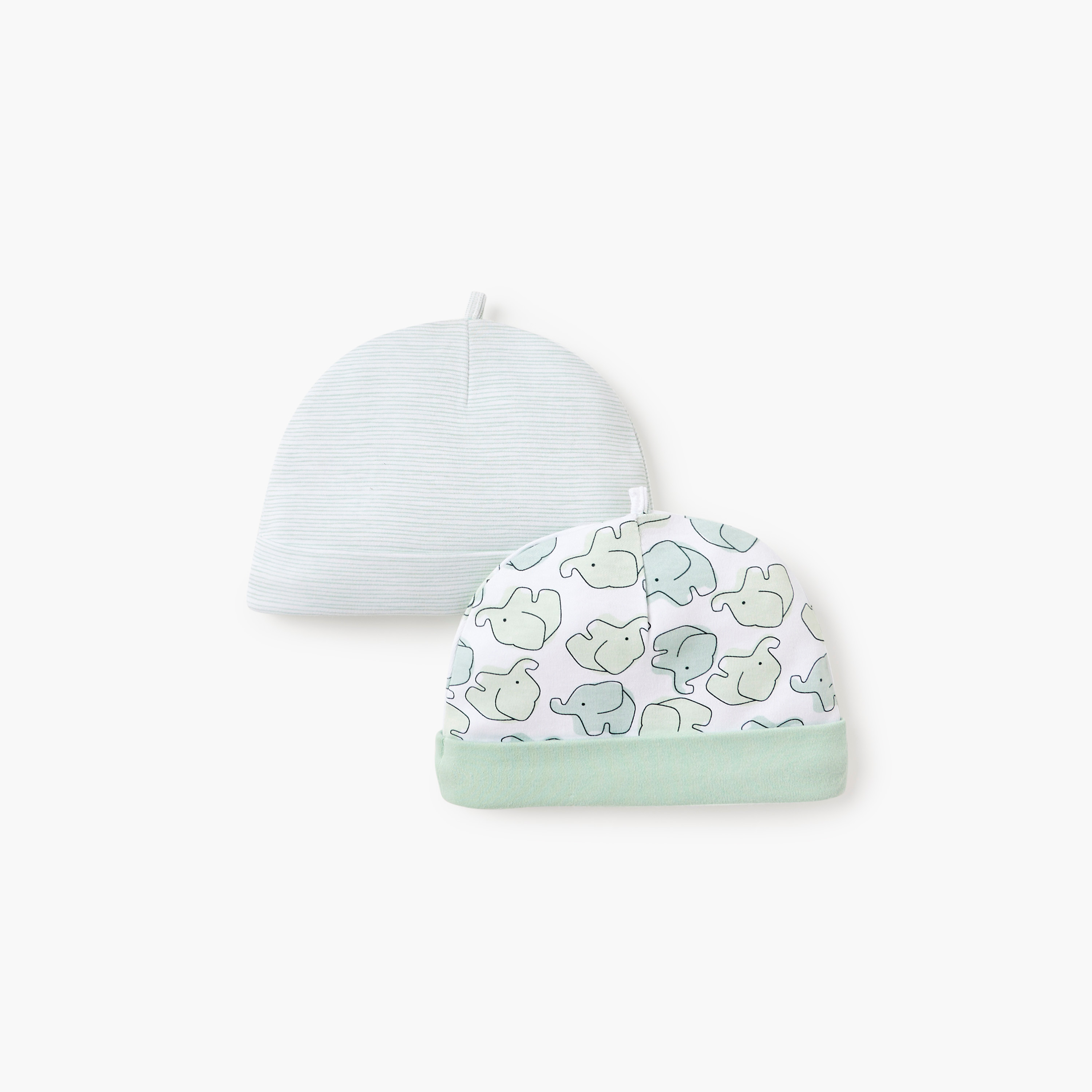 Juniors Printed Beanie Cap - Set of 2-baby-boys-accessories-caps-image-1