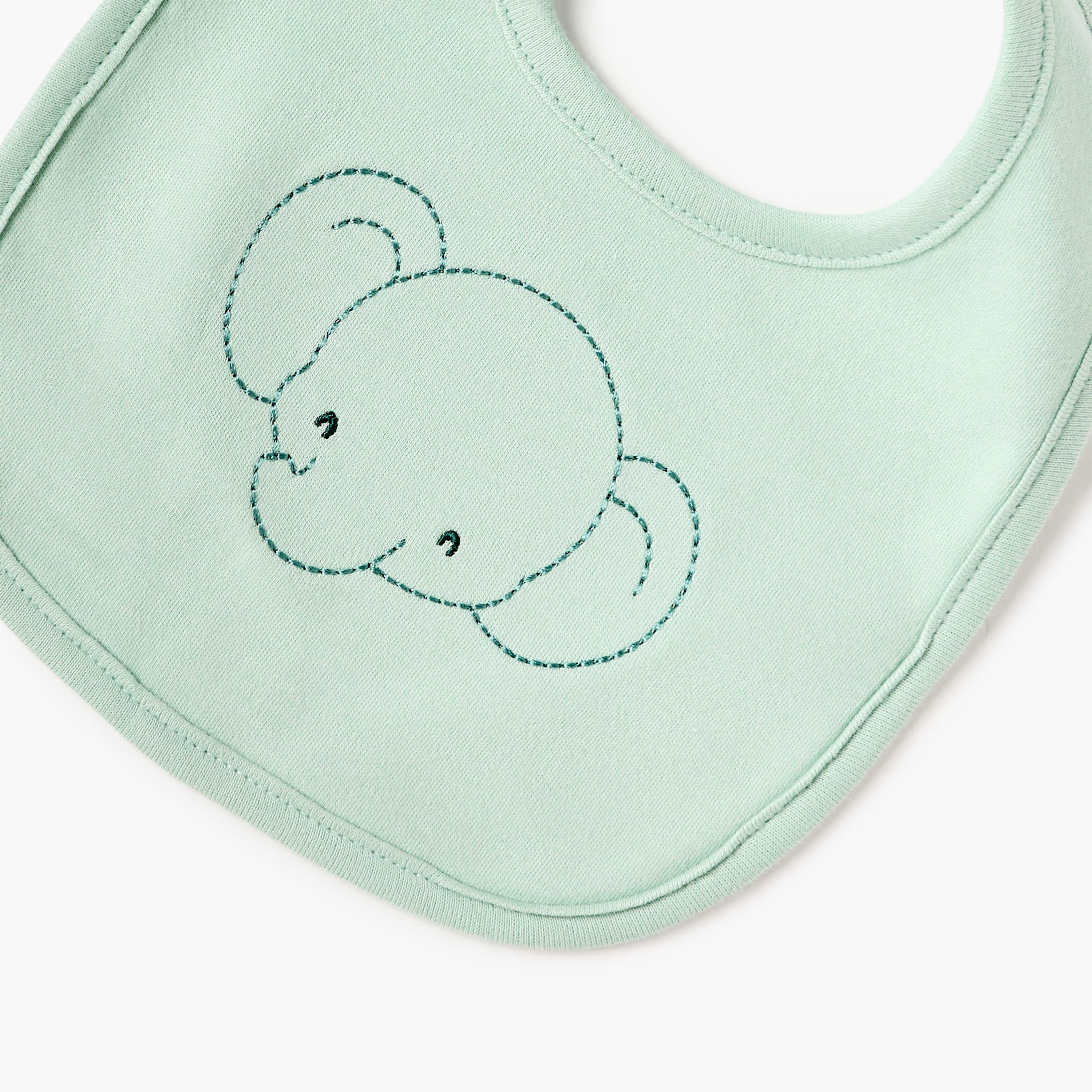Juniors Elephant Embroidered Bib with Snap Button Closure-baby-feeding-bibs-image-3