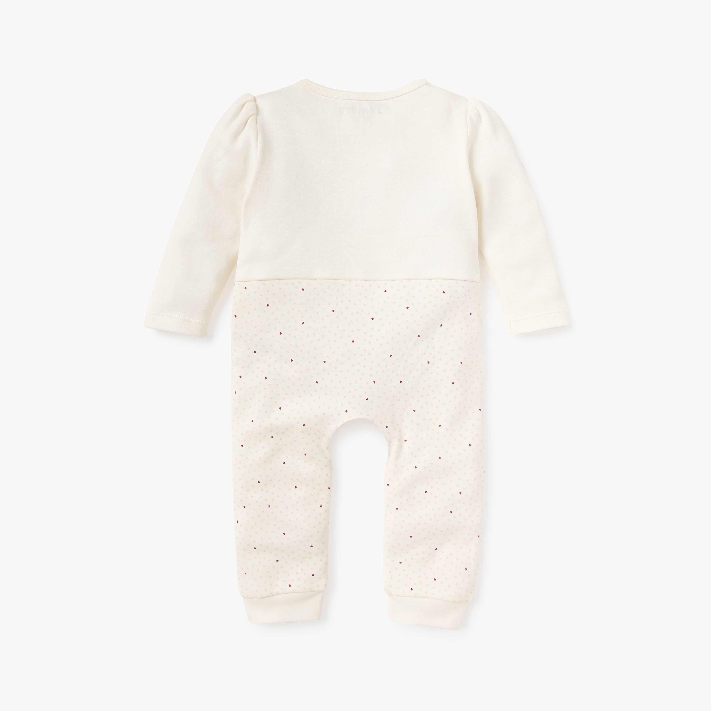 Juniors Bear Applique Sleepsuit with Long Sleeves and Bow Detail-baby-girls-clothing-nightwear-sleepsuits-image-2