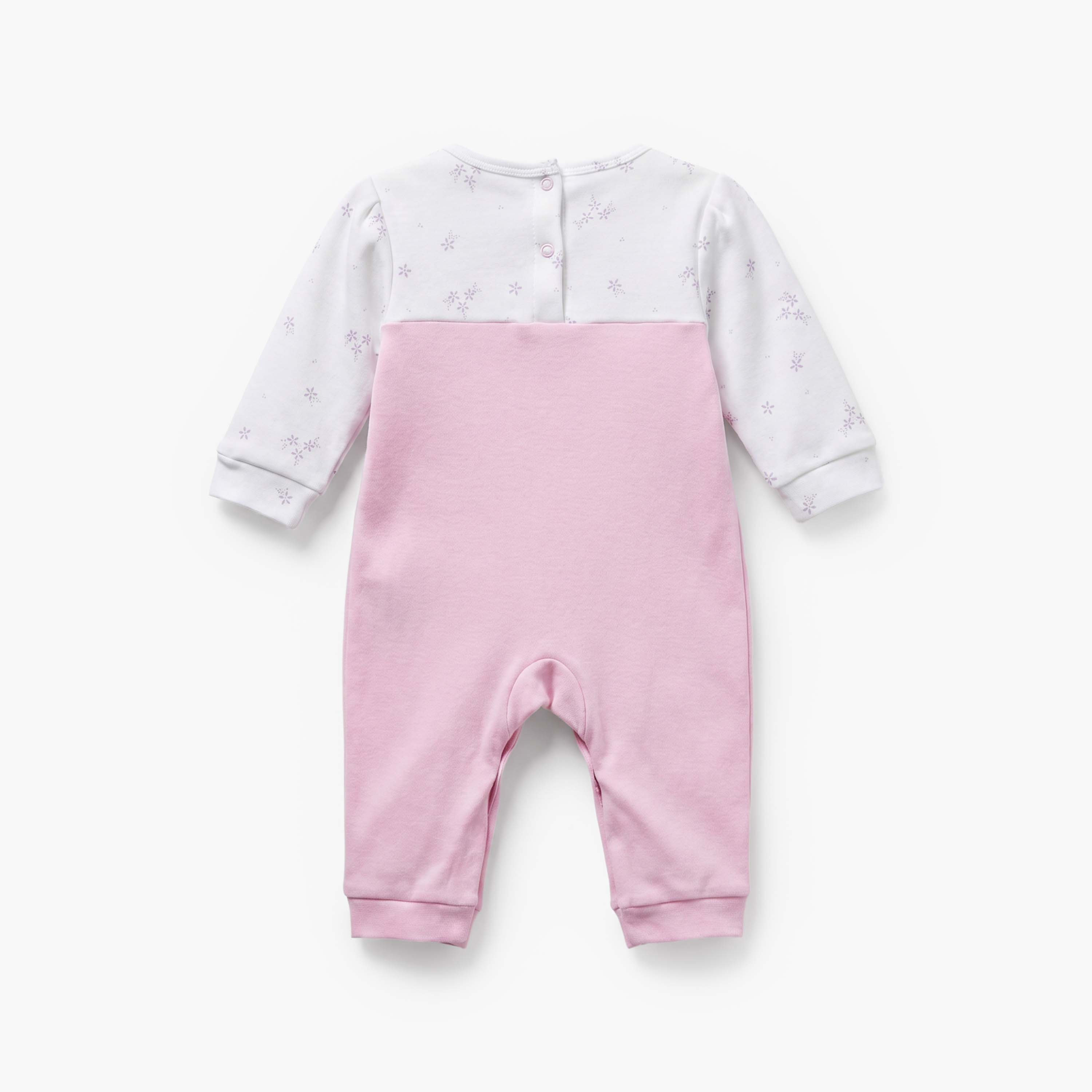Juniors Cotton Round Neck Long Sleeves Sleepsuit with Floral Print-baby-girls-clothing-nightwear-sleepsuits-image-2