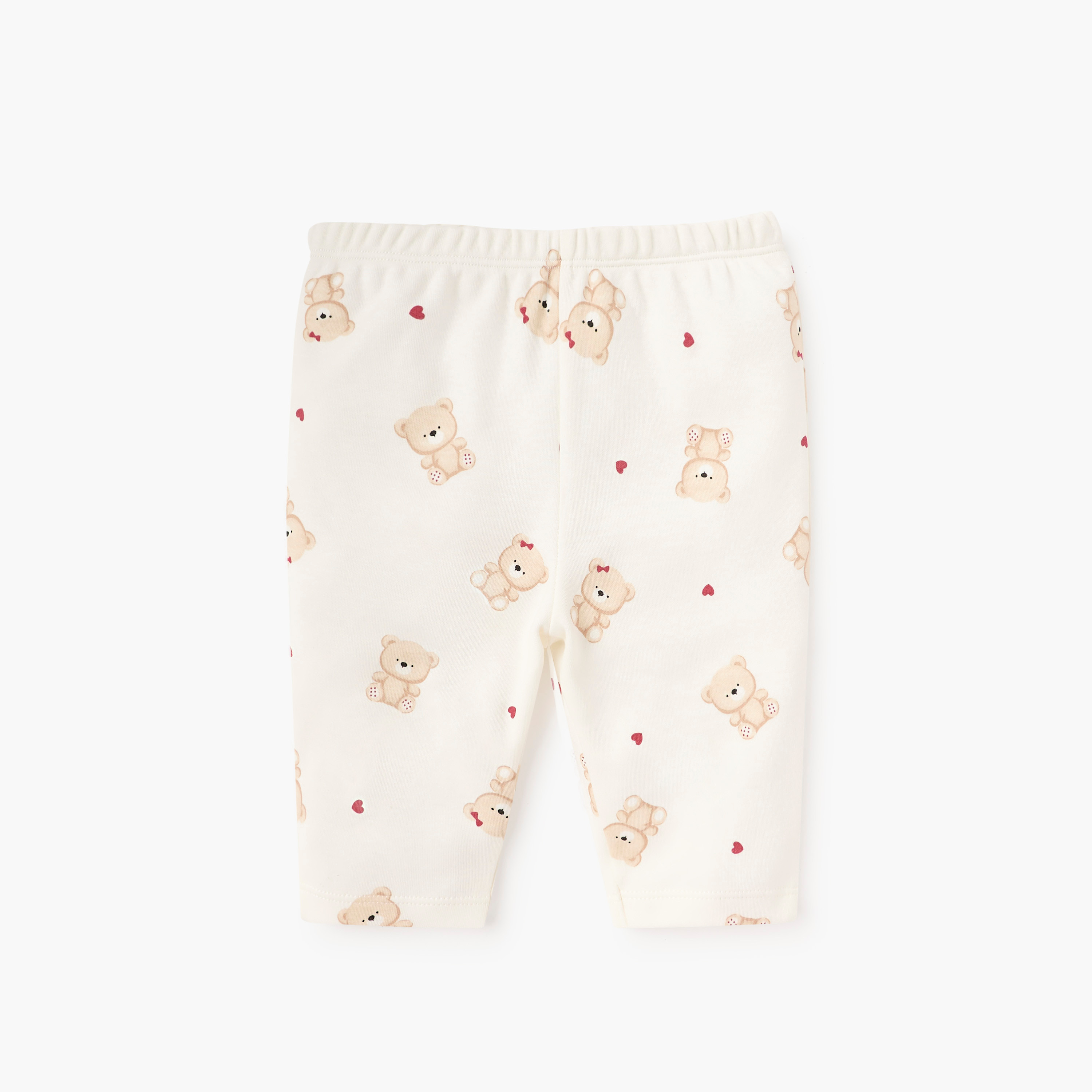 Juniors Bear Print Top and Pyjama Set-baby-girls-clothing-nightwear-pyjamasets-image-3