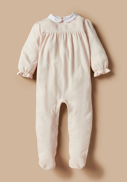 Juniors Embroidered Sleepsuit with Peter Pan Collar-Sleepsuits-image-0
