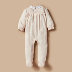 Juniors Embroidered Sleepsuit with Peter Pan Collar