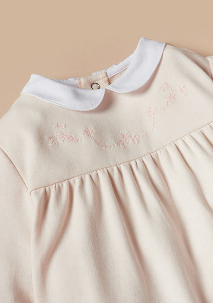 Juniors Embroidered Sleepsuit with Peter Pan Collar-Sleepsuits-image-1
