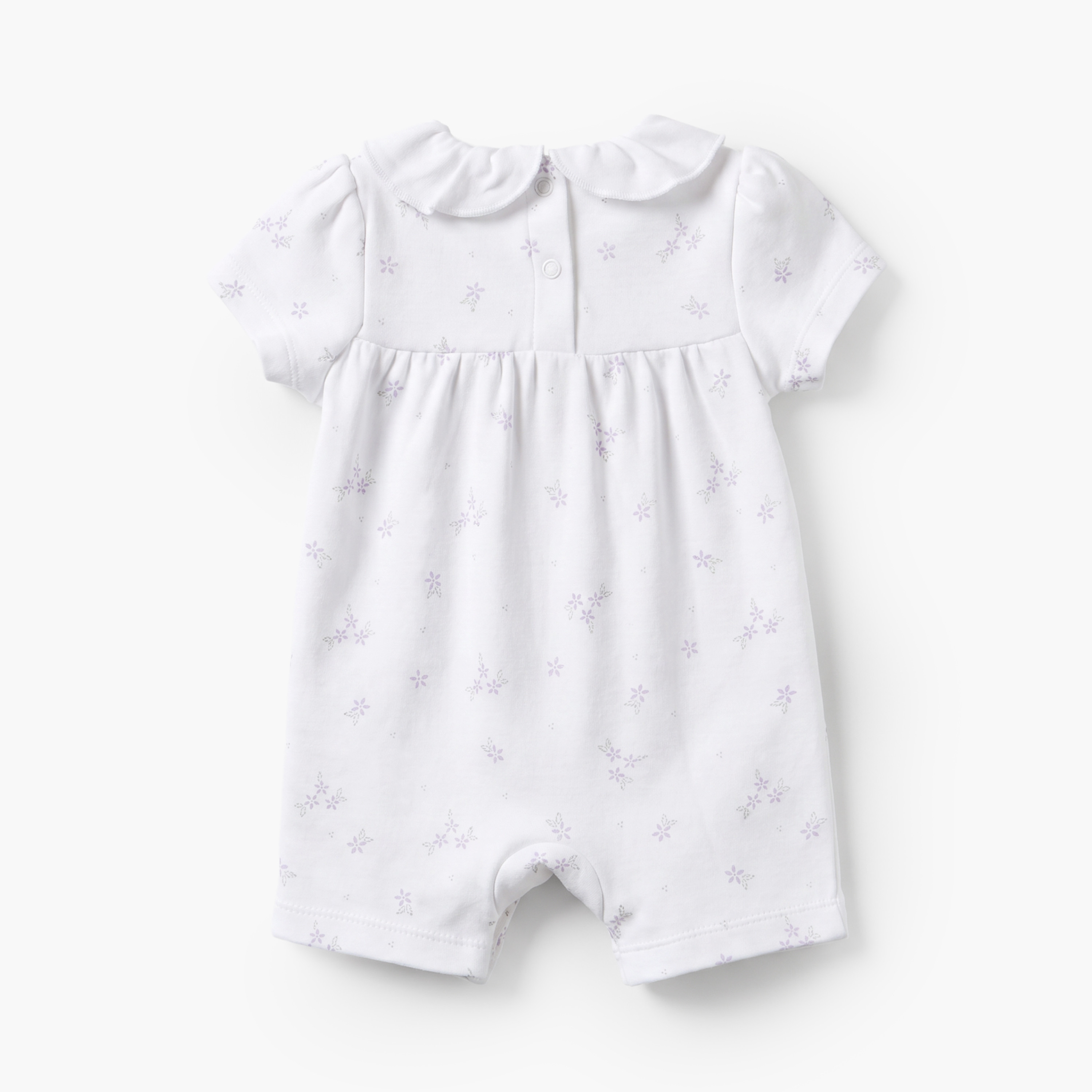 Juniors Collared Short Sleeves Romper with Floral Print-baby-girls-clothing-rompers-image-3
