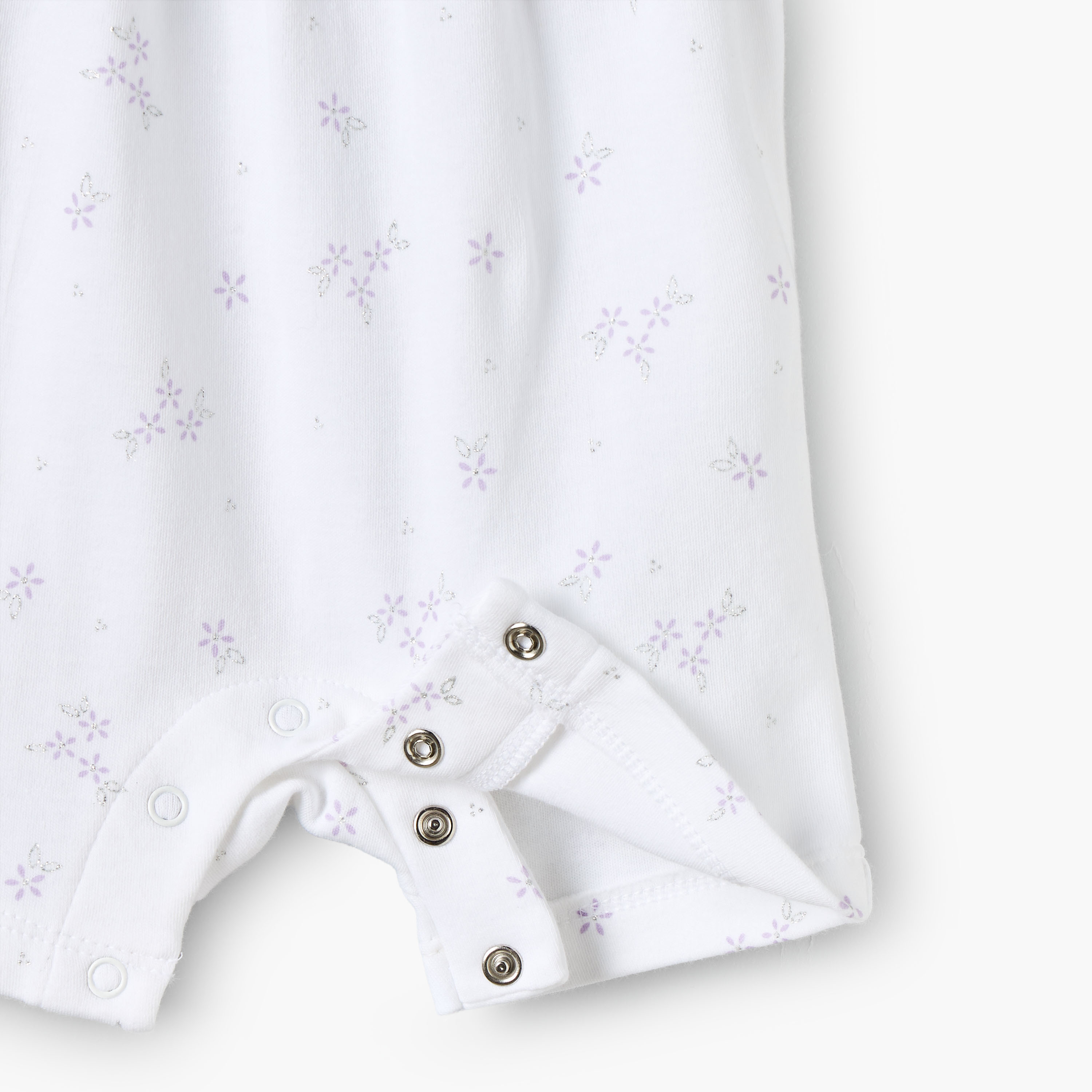 Juniors Collared Short Sleeves Romper with Floral Print-baby-girls-clothing-rompers-image-5