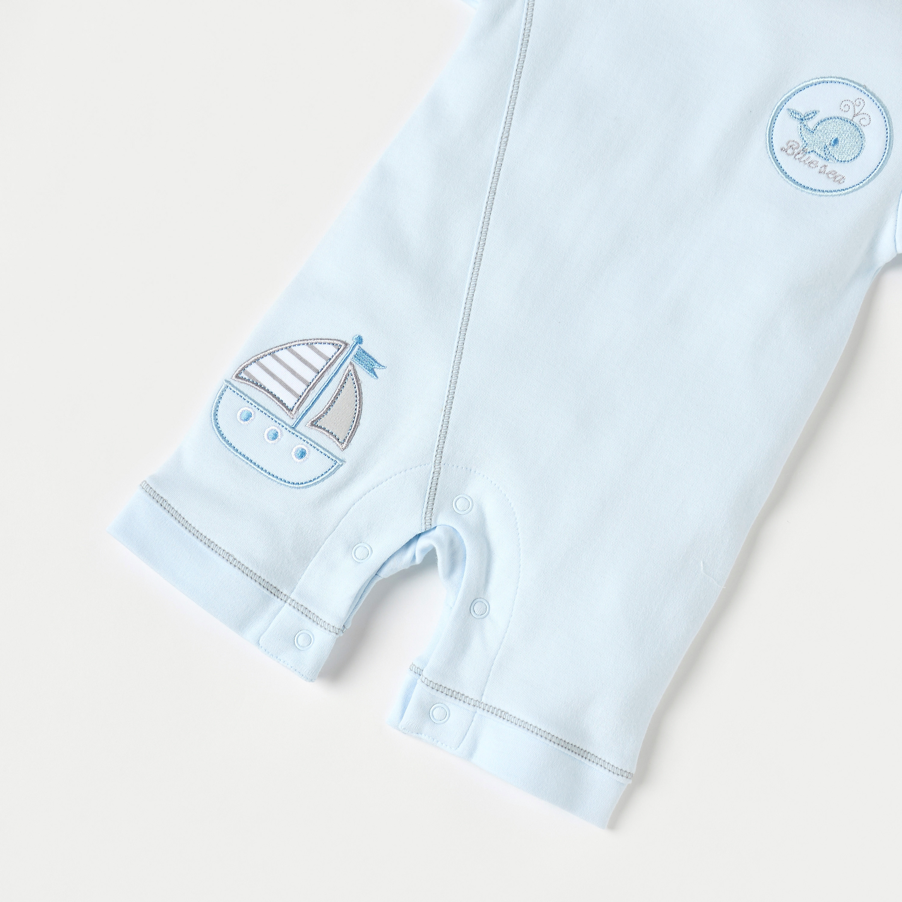 Juniors Fish Embroidered Romper with Short Sleeves-baby-boys-clothing-rompers-image-3