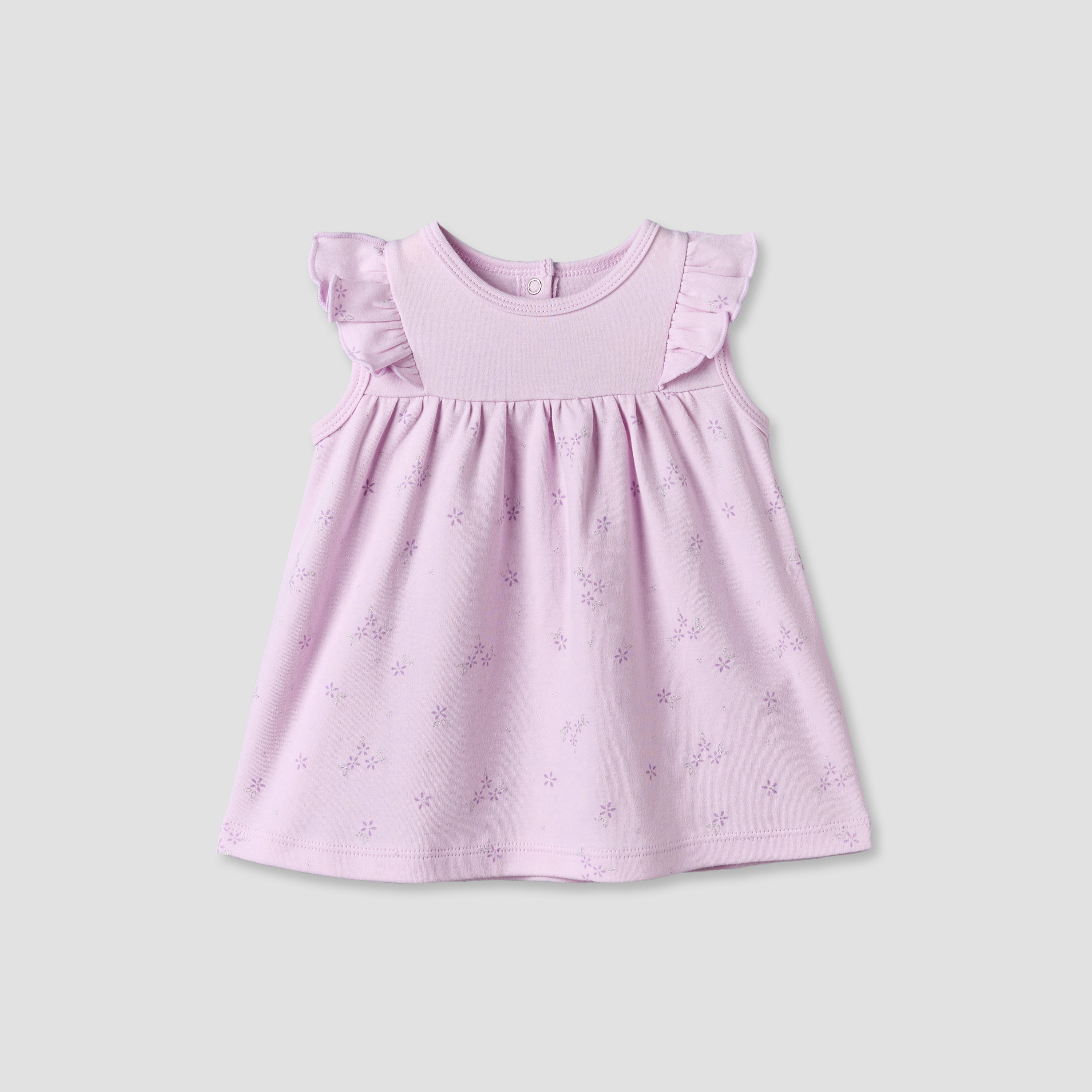 فستان دون أكمام بطول الركبة وياقة مستديرة وطبعات زهرية من جونيورز-baby-girls-clothing-dressesandjumpsuits-image-1
