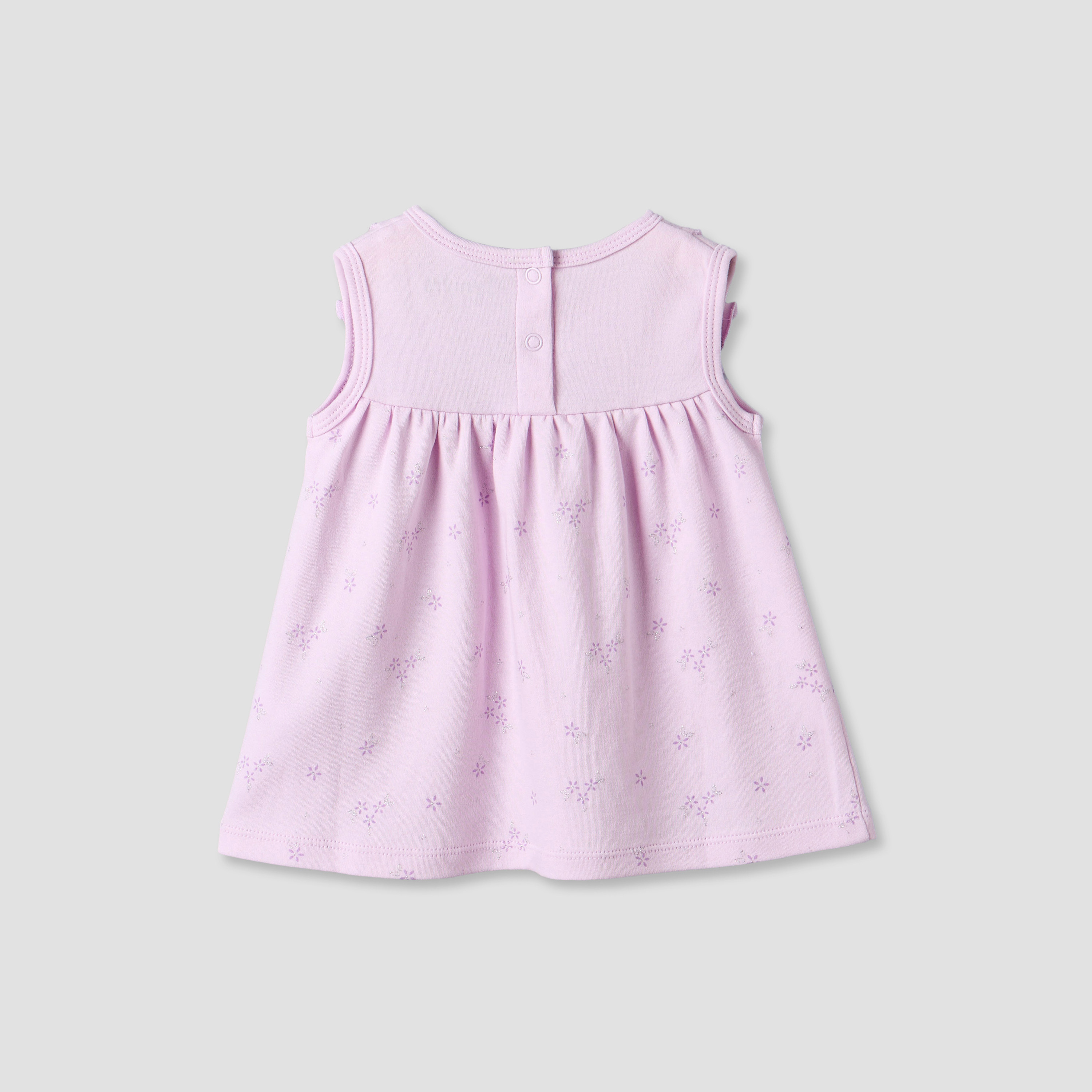 فستان دون أكمام بطول الركبة وياقة مستديرة وطبعات زهرية من جونيورز-baby-girls-clothing-dressesandjumpsuits-image-2