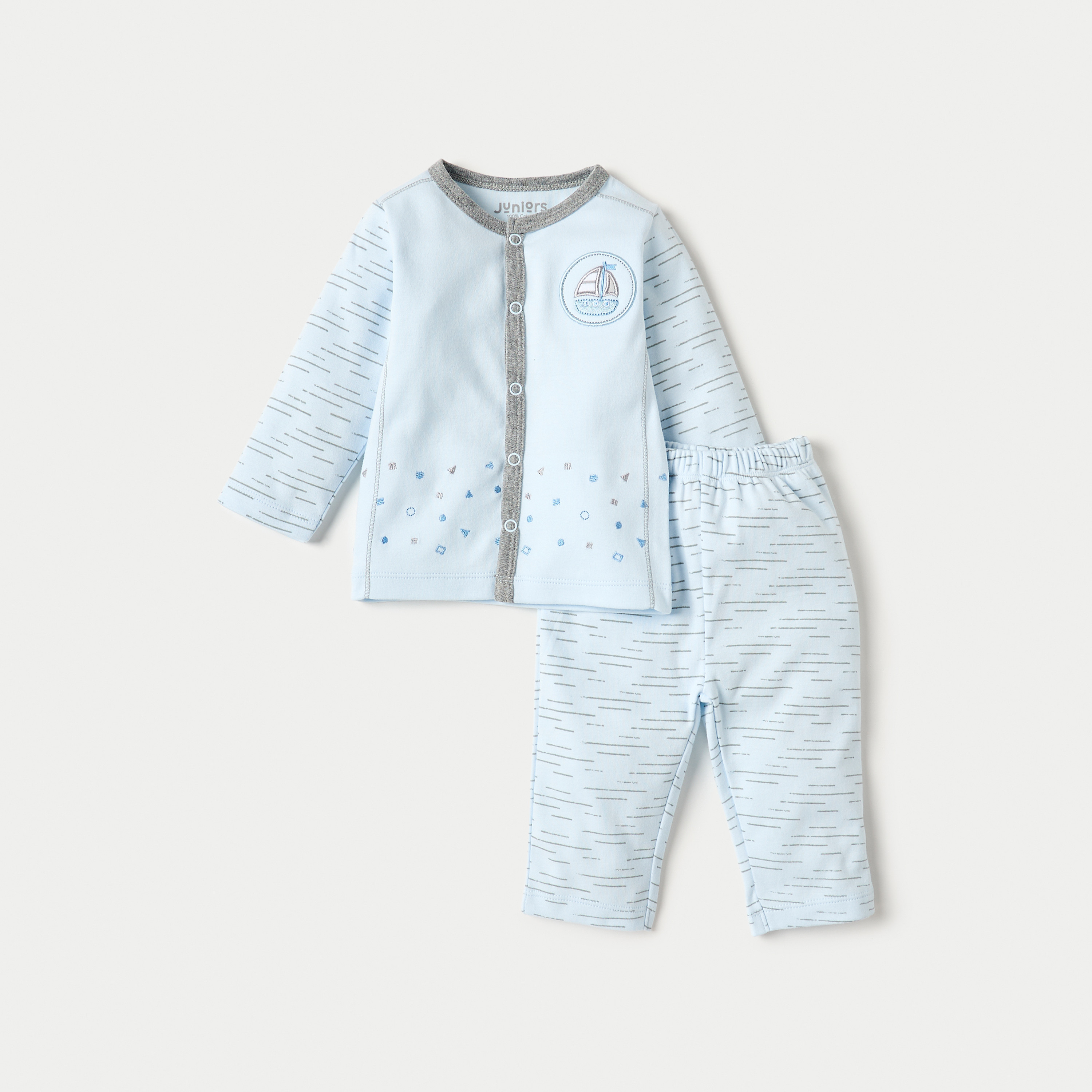 Juniors All-Over Print Shirt and Pyjama Set-baby-boys-clothing-nightwear-pyjamasets-image-1