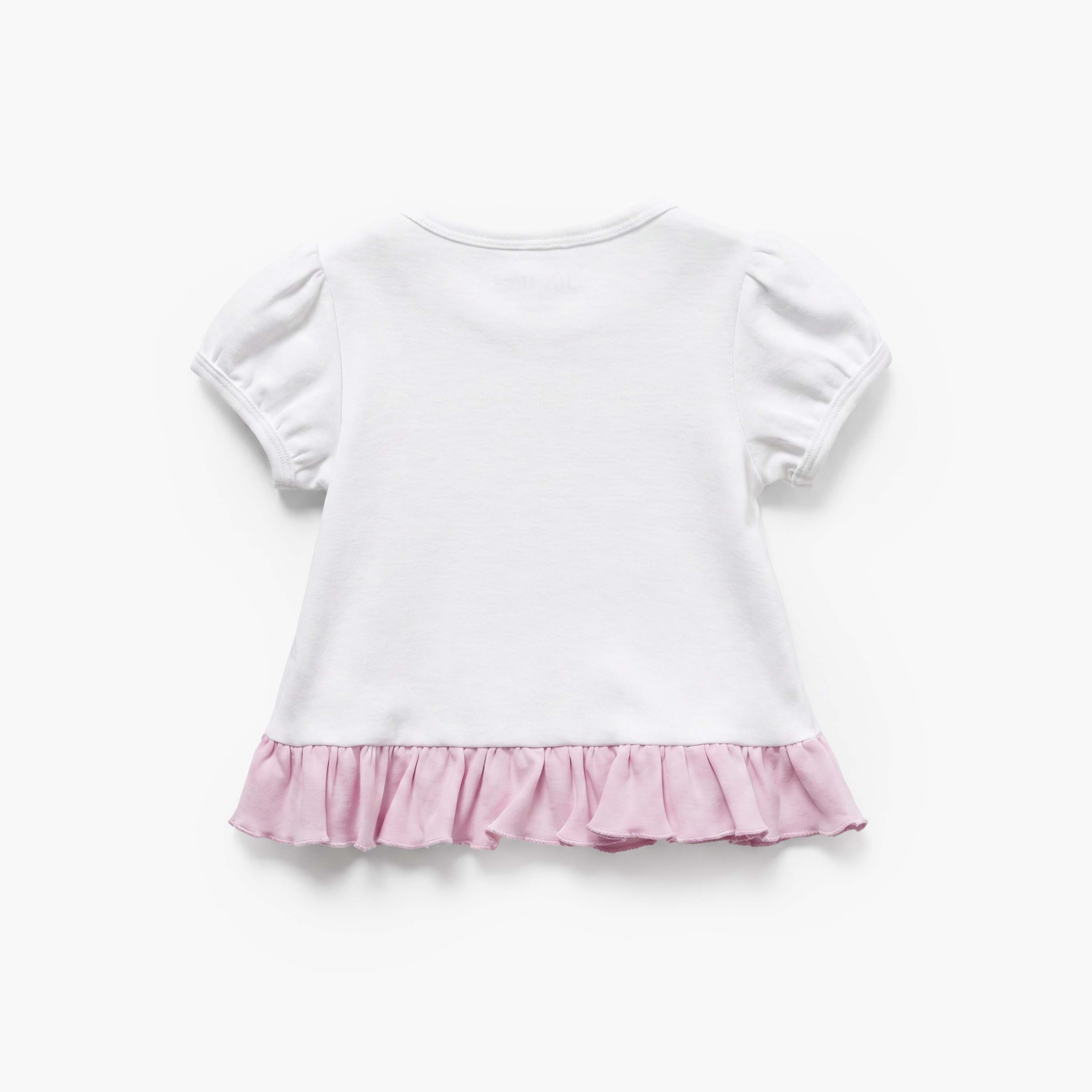 Juniors Cotton Round Neck Short Sleeves Pyjama Set with Bunny Embroidery-baby-girls-clothing-nightwear-pyjamasets-image-3