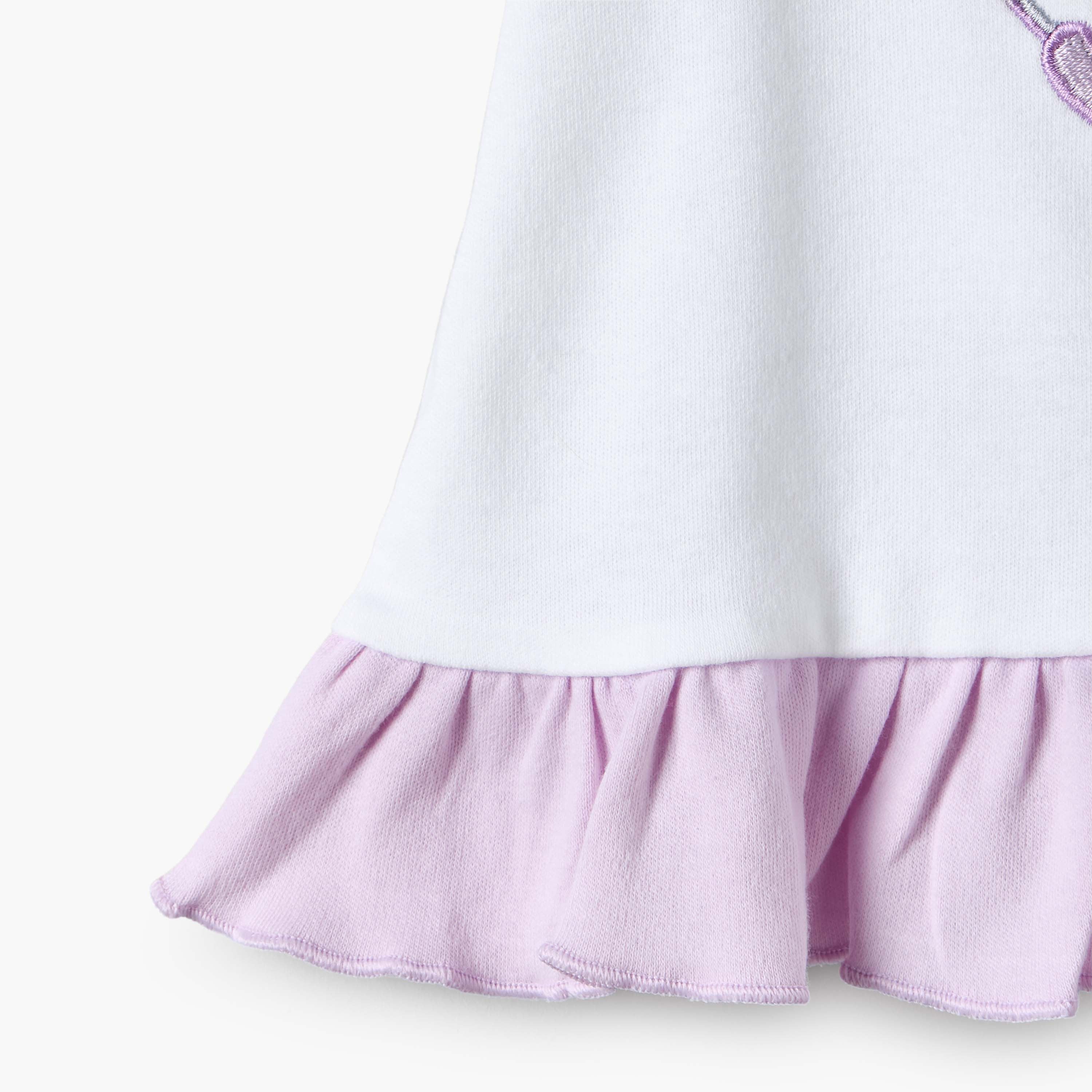 Juniors Cotton Round Neck Short Sleeves Pyjama Set with Bunny Embroidery-baby-girls-clothing-nightwear-pyjamasets-image-6