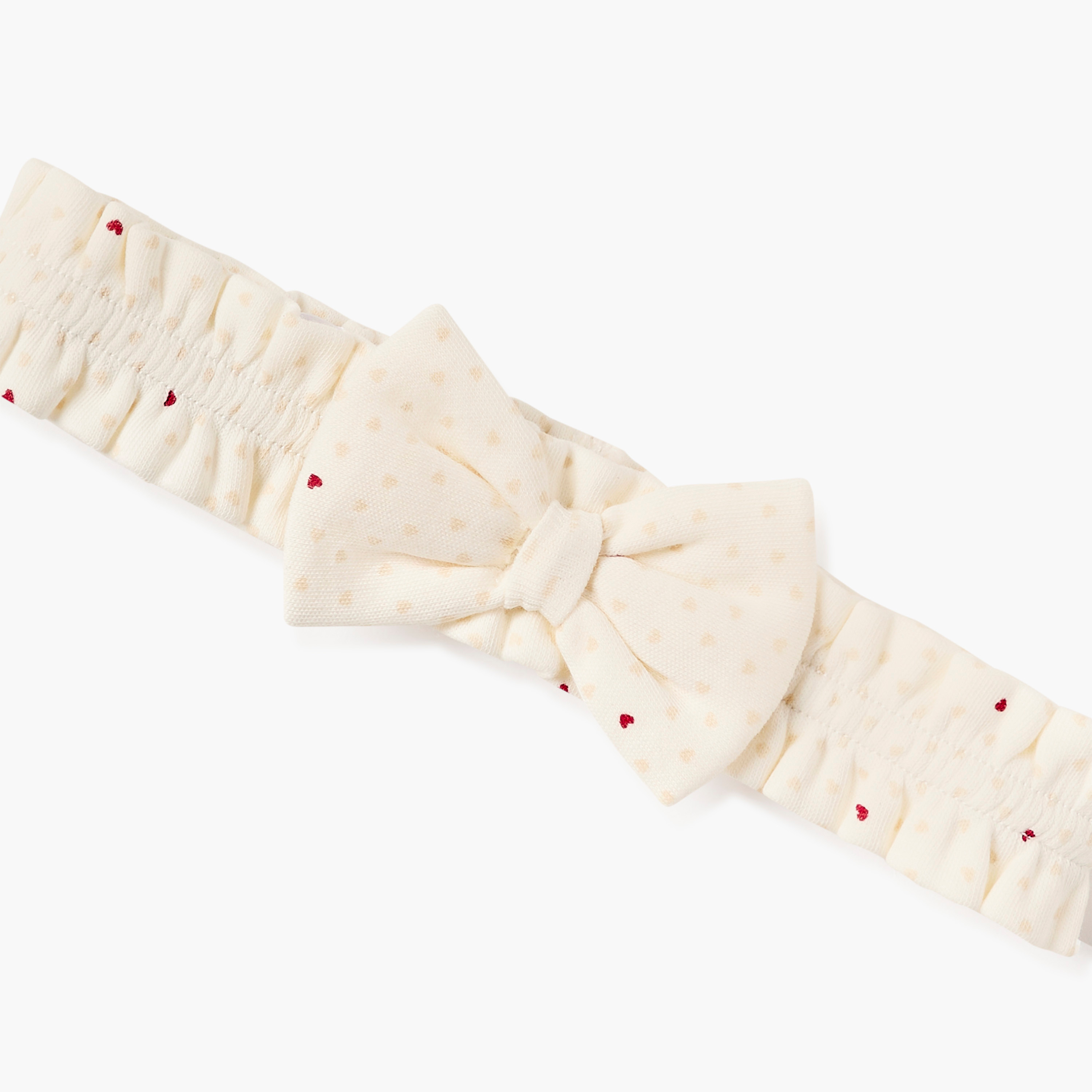 Juniors Heart Print Headband with Bow Detail-baby-girls-accessories-hairaccessories-image-2