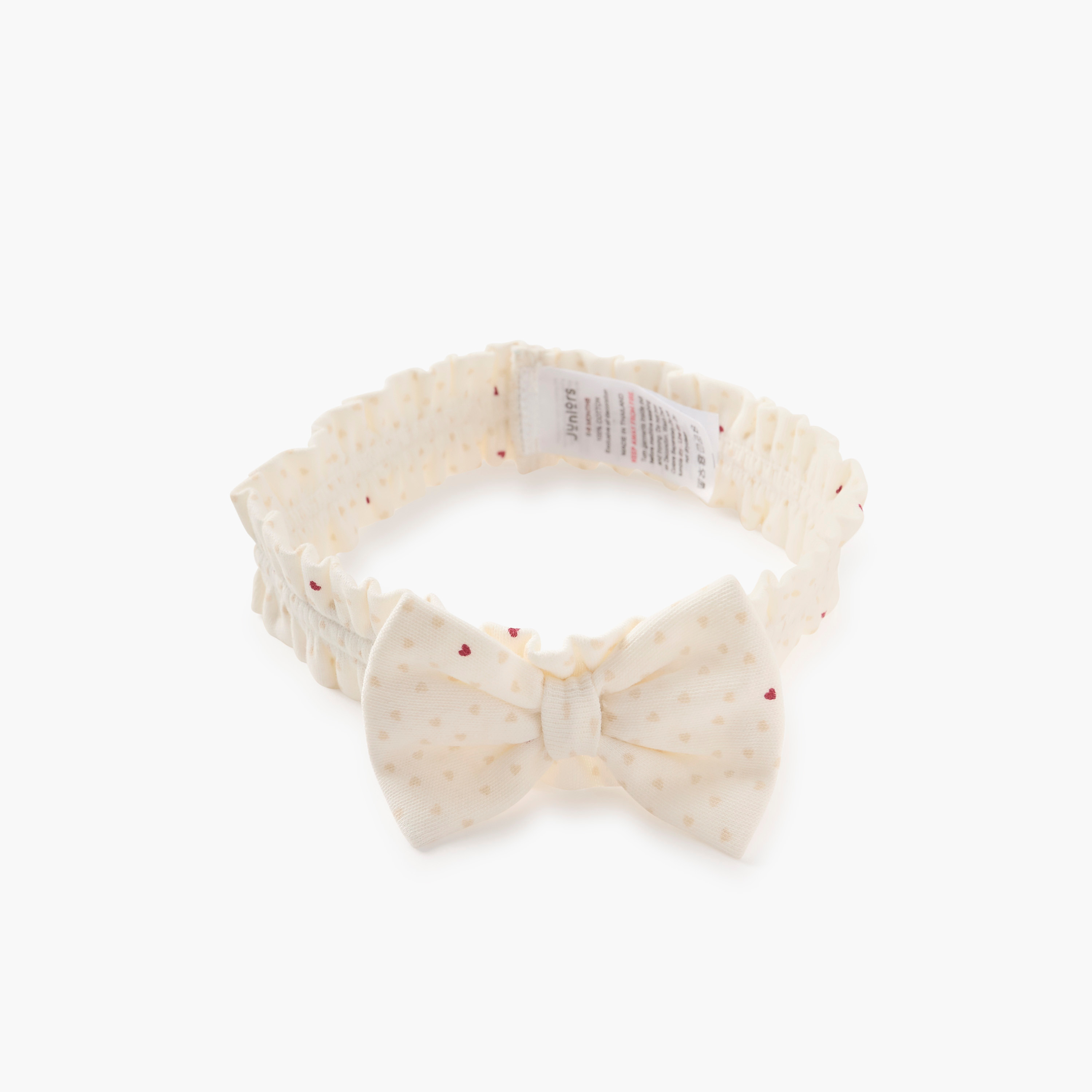 Juniors Heart Print Headband with Bow Detail-baby-girls-accessories-hairaccessories-image-3