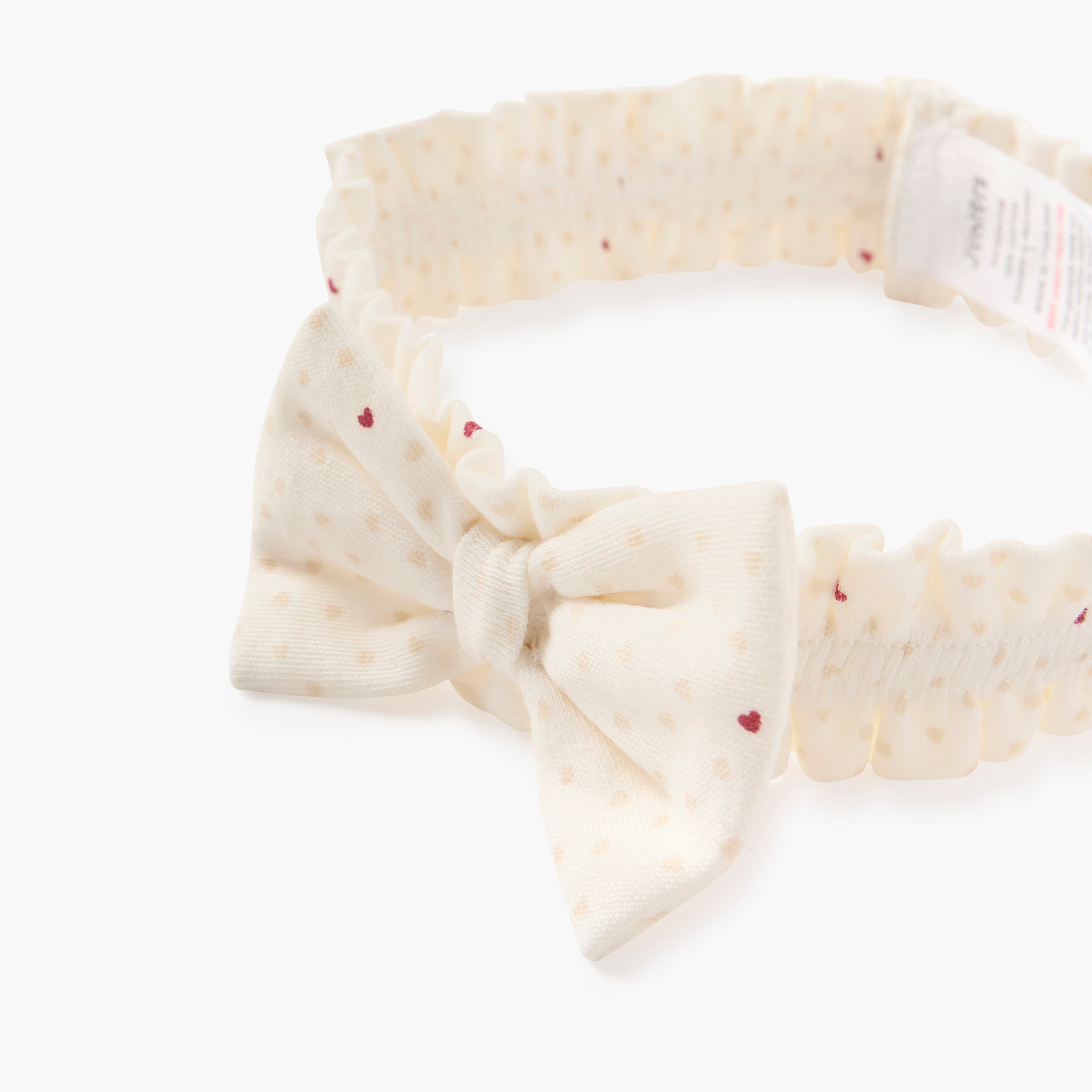 Juniors Heart Print Headband with Bow Detail-baby-girls-accessories-hairaccessories-image-4